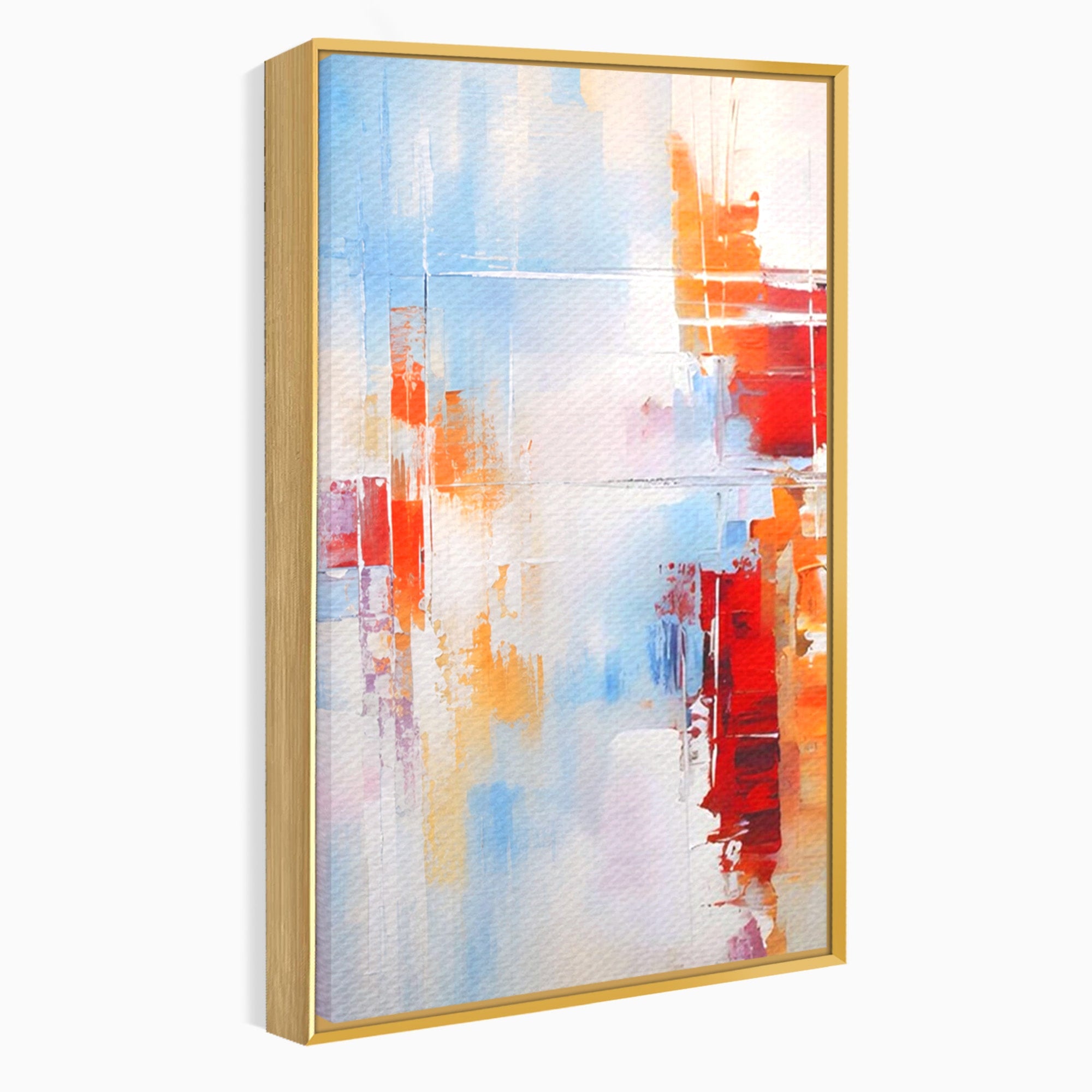 Set 2 Tablouri Canvas Premium LuxCanva® C2-1200, Abstract Blue And Red Painting, Relaxare, Living Room, Culori Vibrante