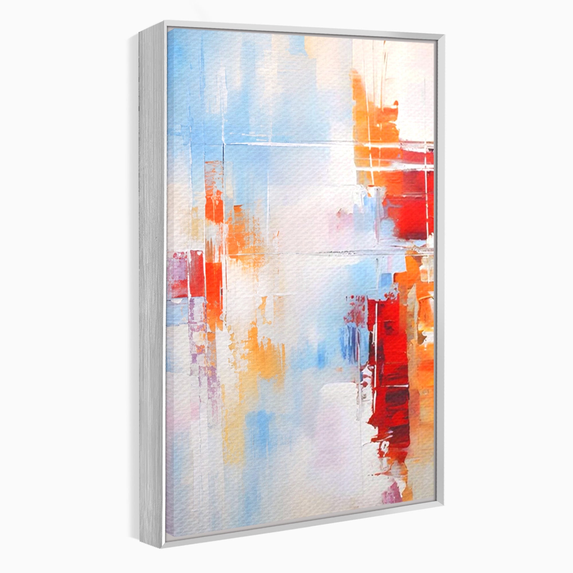 Set 2 Tablouri Canvas Premium LuxCanva® C2-1200, Abstract Blue And Red Painting, Relaxare, Living Room, Culori Vibrante