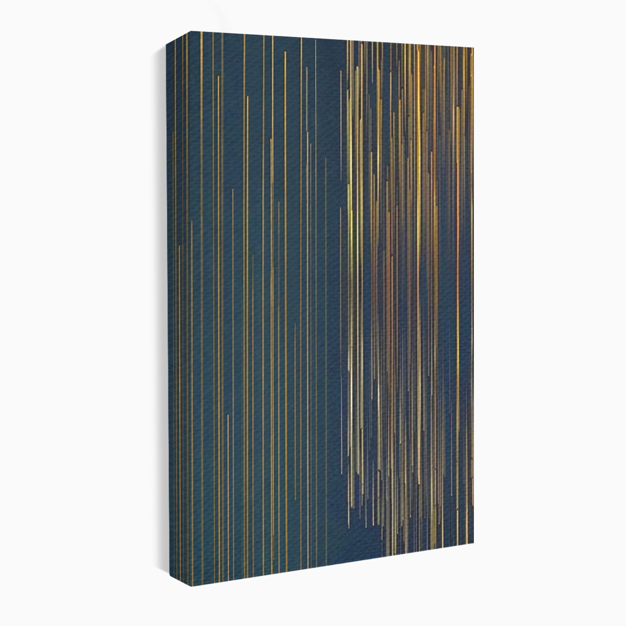 Set 2 Tablouri Canvas Premium LuxCanva® C2-1202, Gold And Black Stripes, Relaxare, Living Room, Culori Vibrante