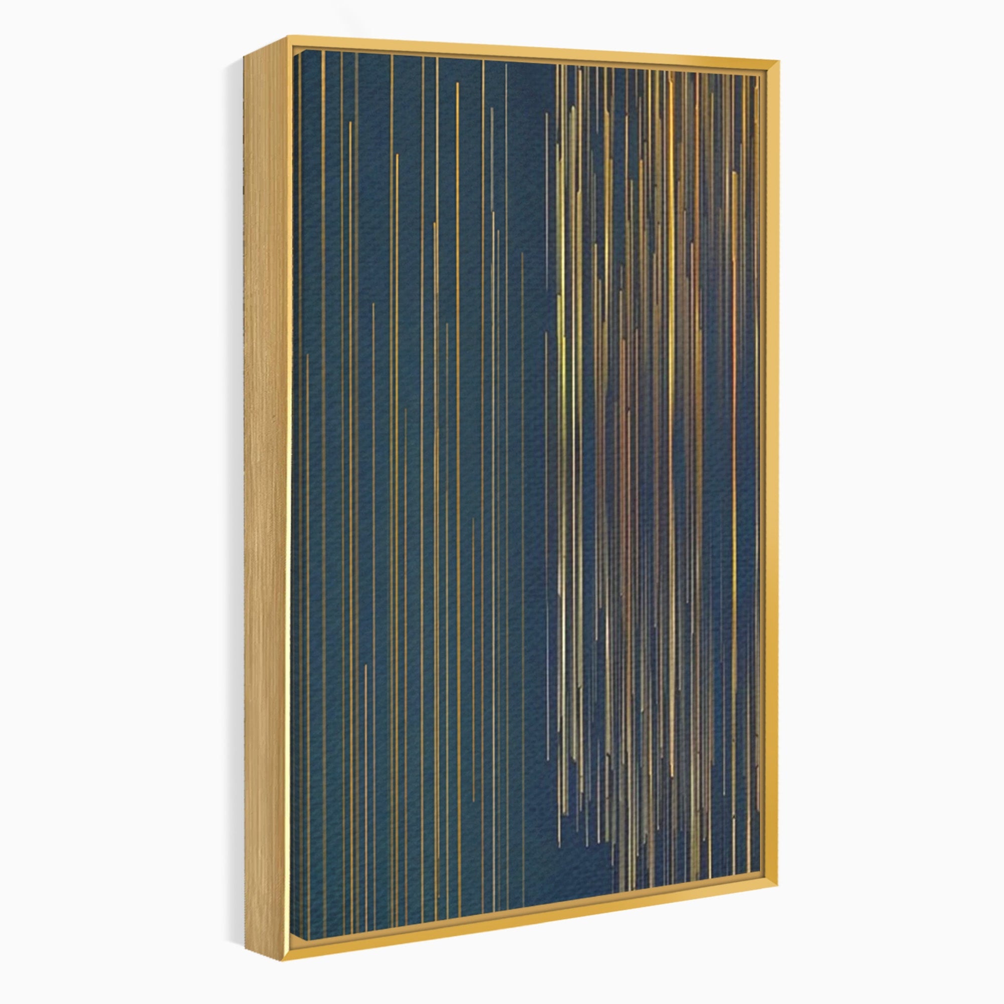 Set 2 Tablouri Canvas Premium LuxCanva® C2-1202, Gold And Black Stripes, Relaxare, Living Room, Culori Vibrante