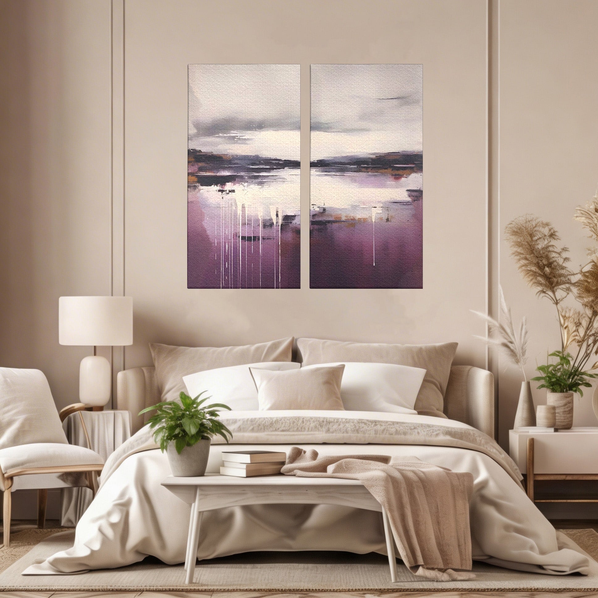 Set 2 Tablouri Canvas Premium LuxCanva® C2-1204, Cer Innorat, Culori, Decorativ, Living Room, Culori Vibrante