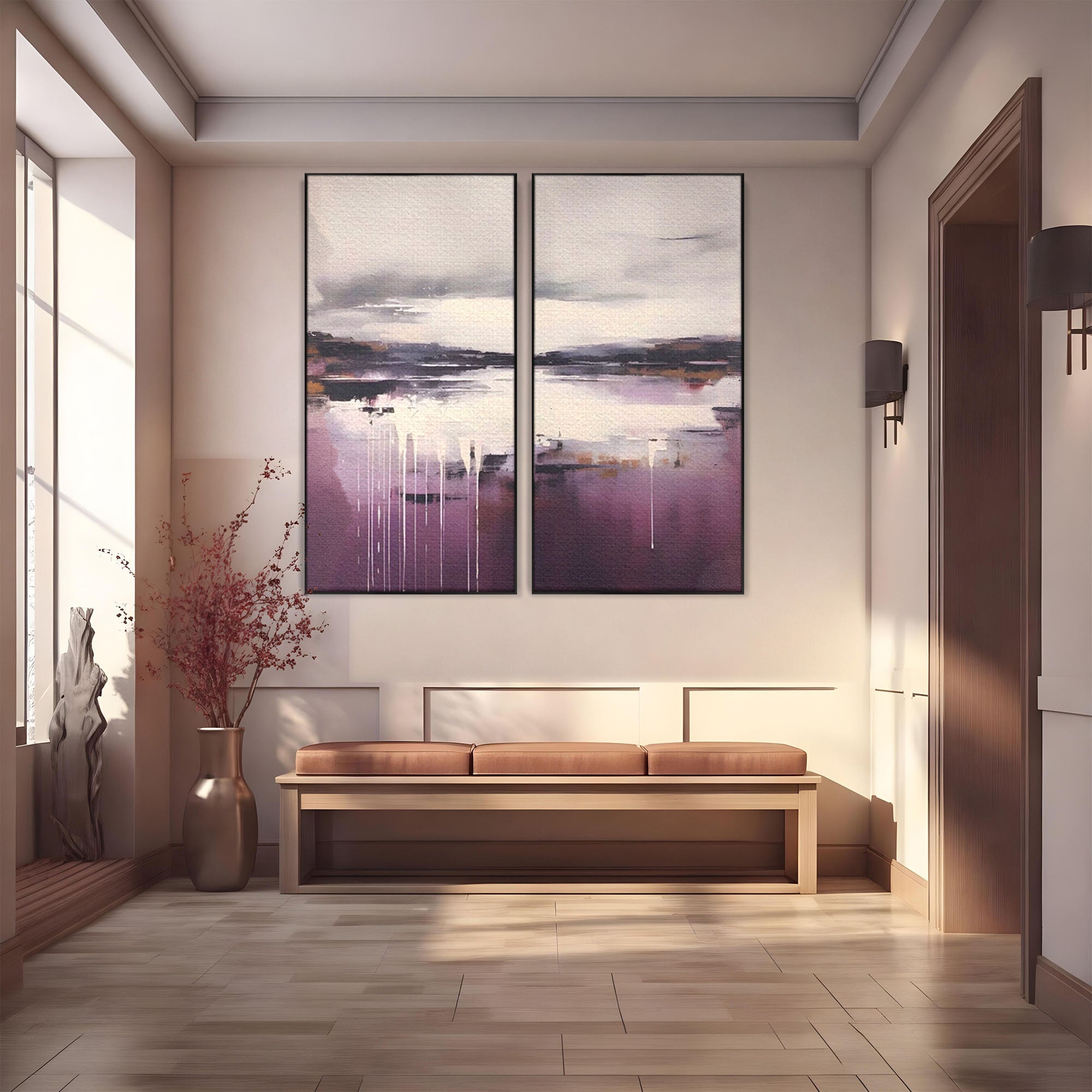 Set 2 Tablouri Canvas Premium LuxCanva® C2-1204, Cer Innorat, Culori, Decorativ, Living Room, Culori Vibrante