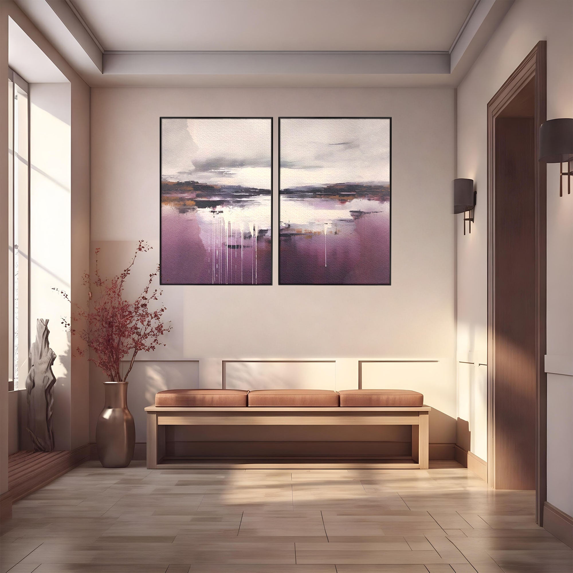 Set 2 Tablouri Canvas Premium LuxCanva® C2-1204, Cer Innorat, Culori, Decorativ, Living Room, Culori Vibrante