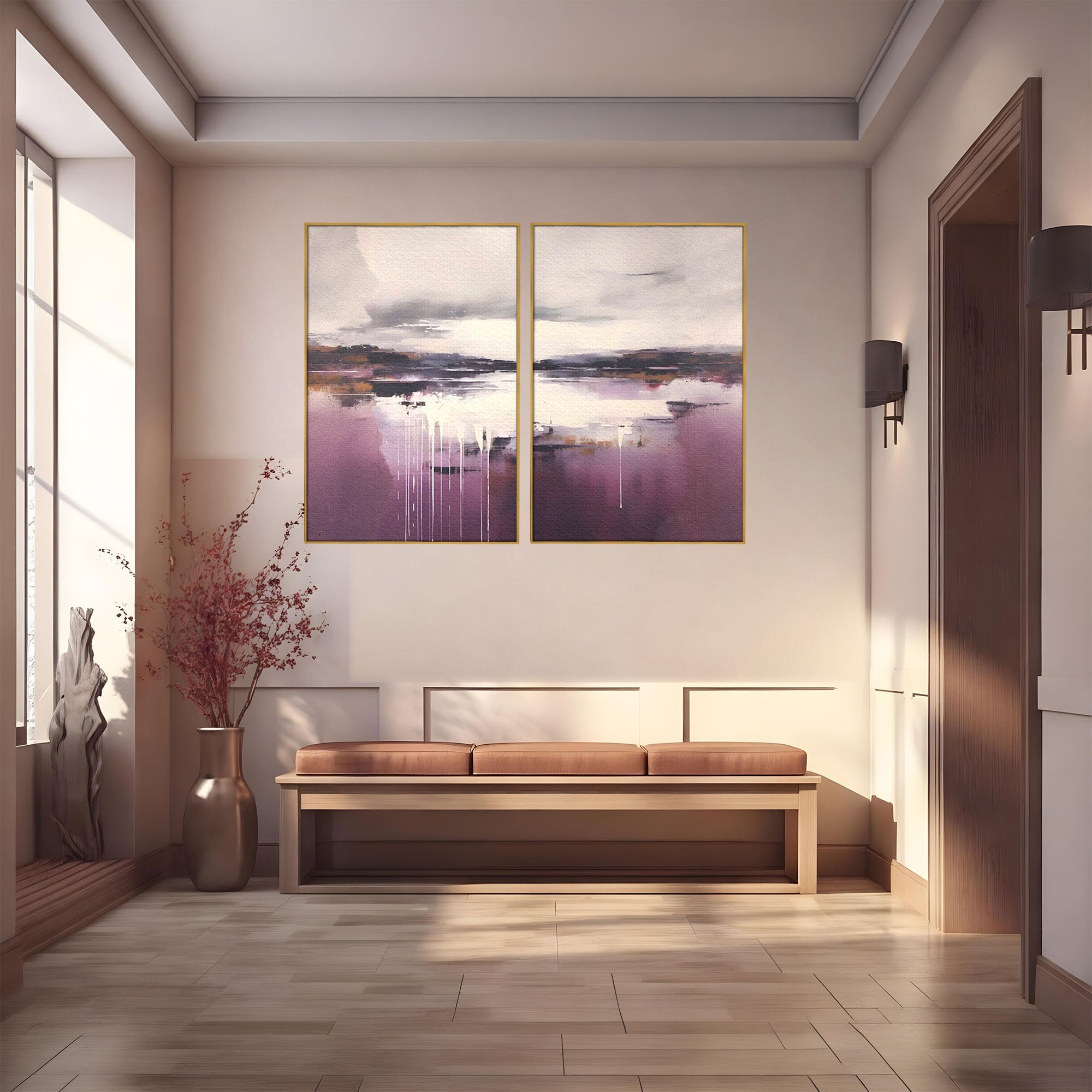 Set 2 Tablouri Canvas Premium LuxCanva® C2-1204, Cer Innorat, Culori, Decorativ, Living Room, Culori Vibrante