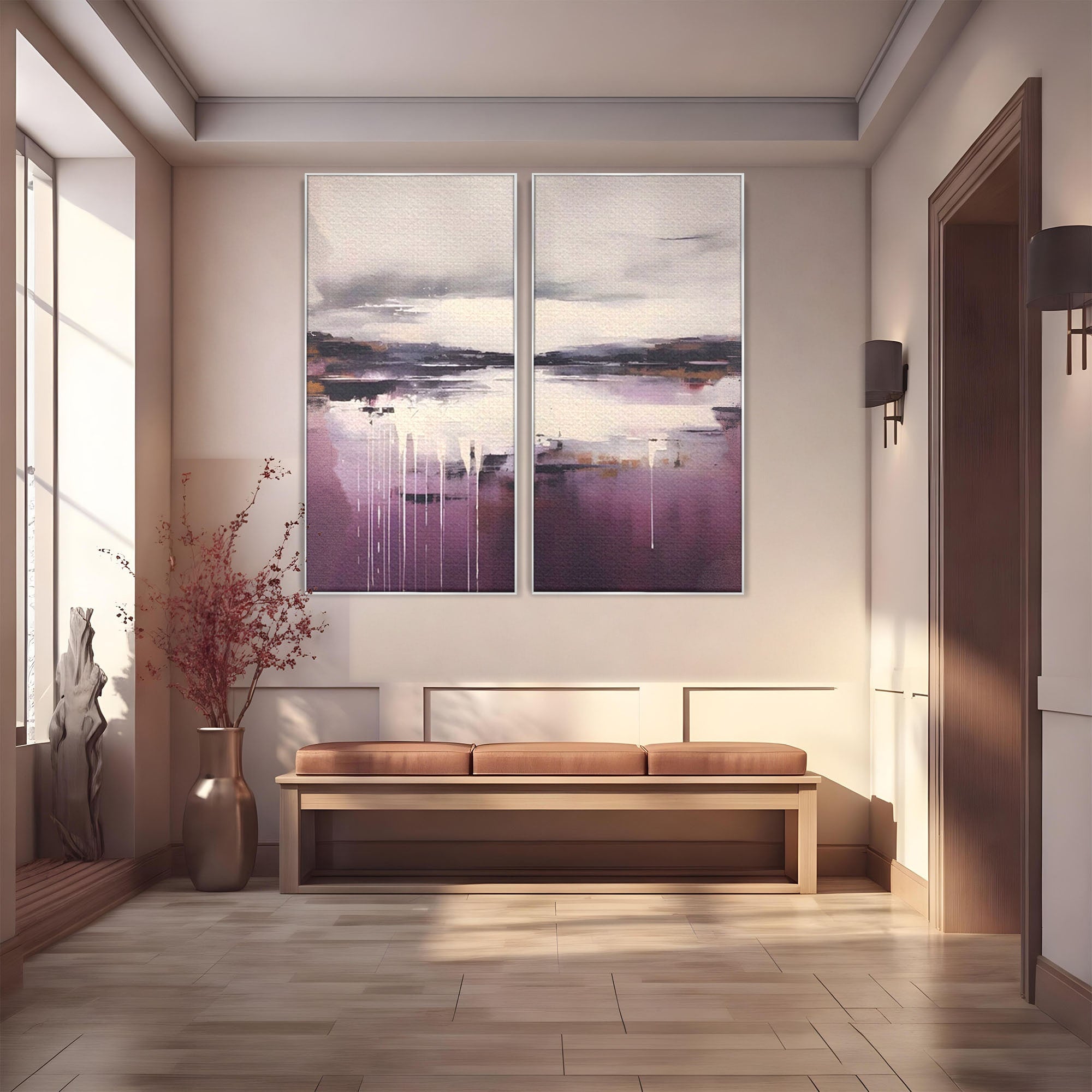 Set 2 Tablouri Canvas Premium LuxCanva® C2-1204, Cer Innorat, Culori, Decorativ, Living Room, Culori Vibrante