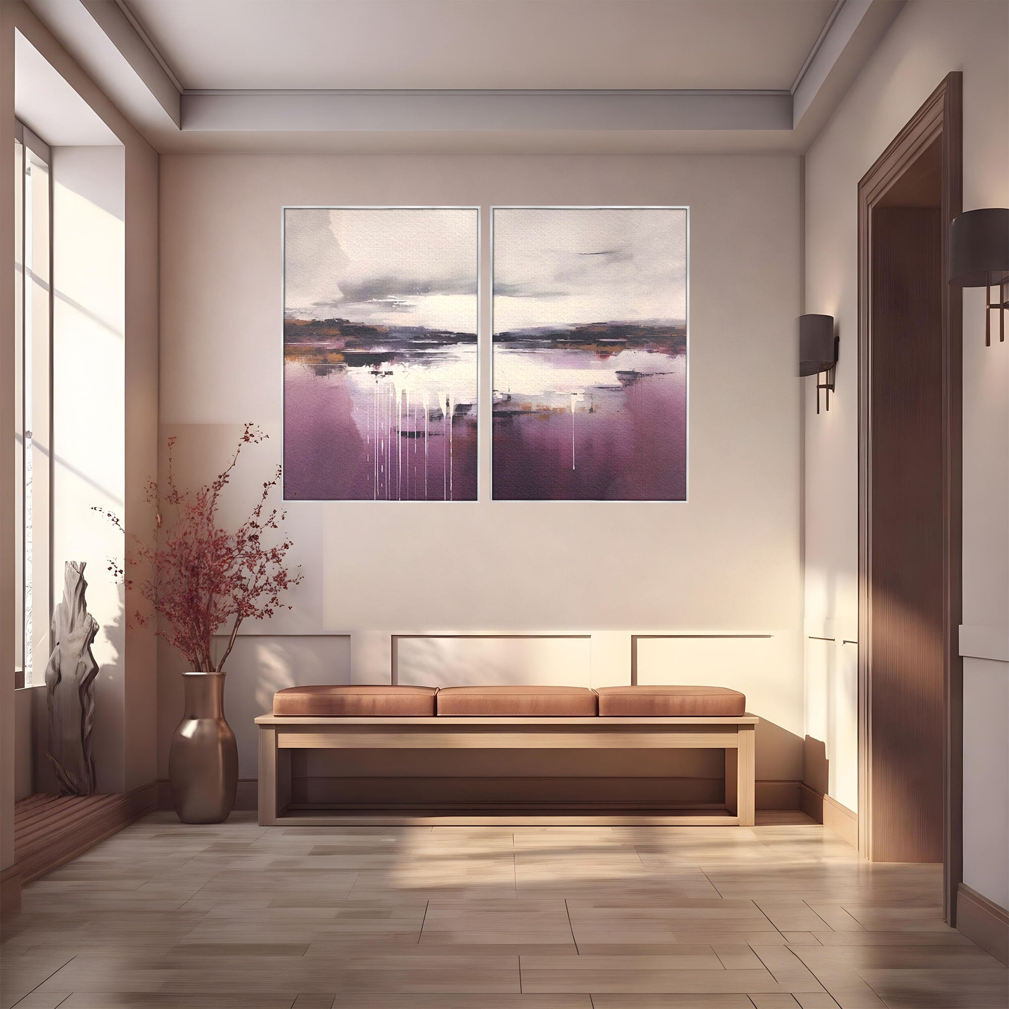 Set 2 Tablouri Canvas Premium LuxCanva® C2-1204, Cer Innorat, Culori, Decorativ, Living Room, Culori Vibrante