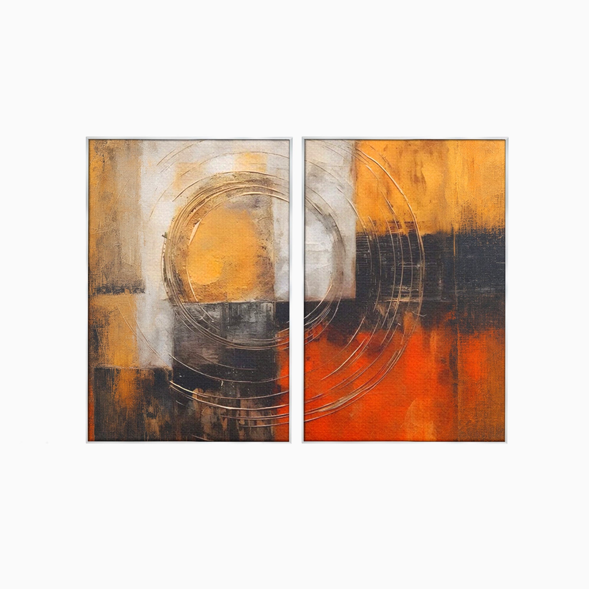 Set 2 Tablouri Canvas Premium LuxCanva® C2-1205, Abstract Black And Red Paint, Culori, Decorativ, Living Room, Culori Vibrante