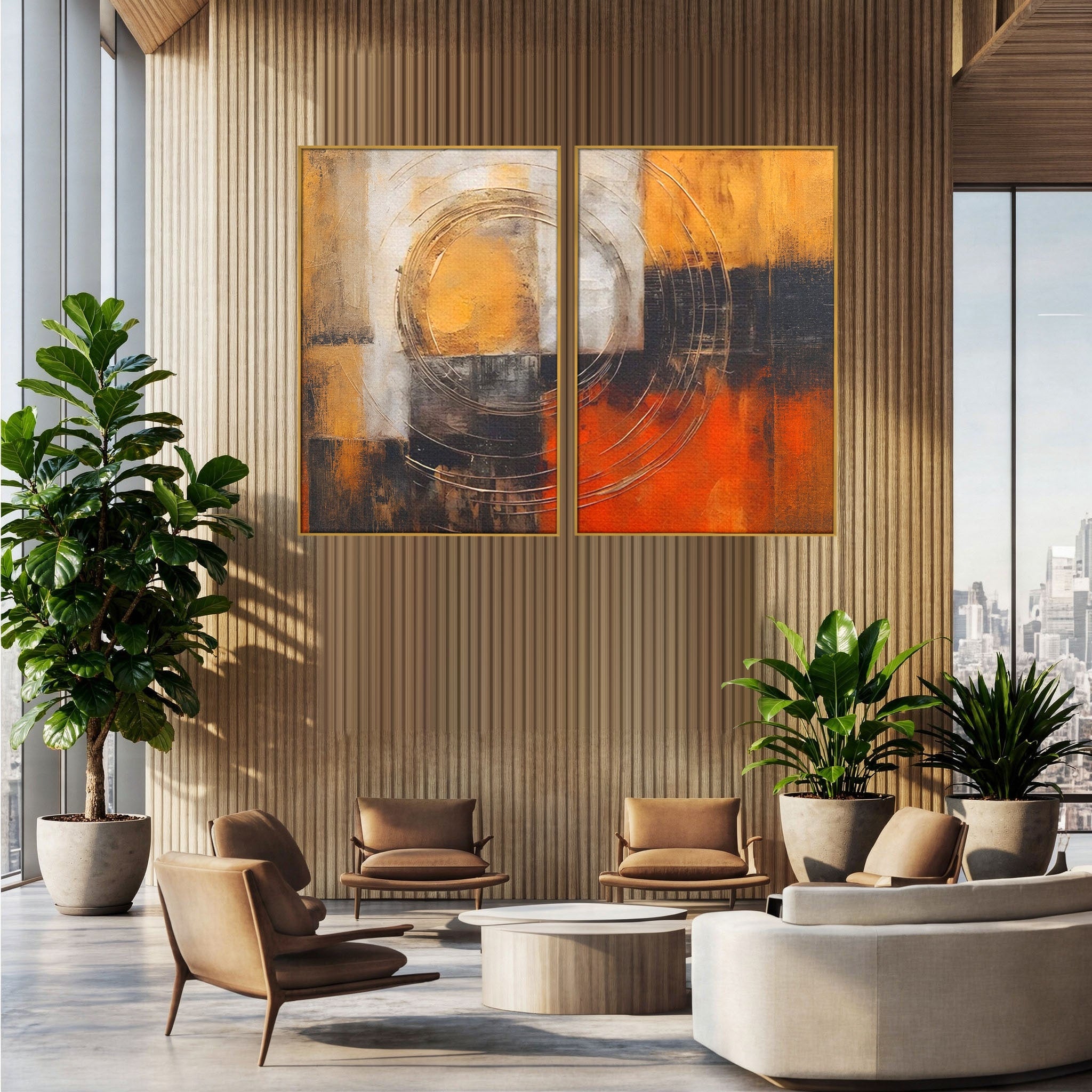 Set 2 Tablouri Canvas Premium LuxCanva® C2-1205, Abstract Black And Red Paint, Culori, Decorativ, Living Room, Culori Vibrante