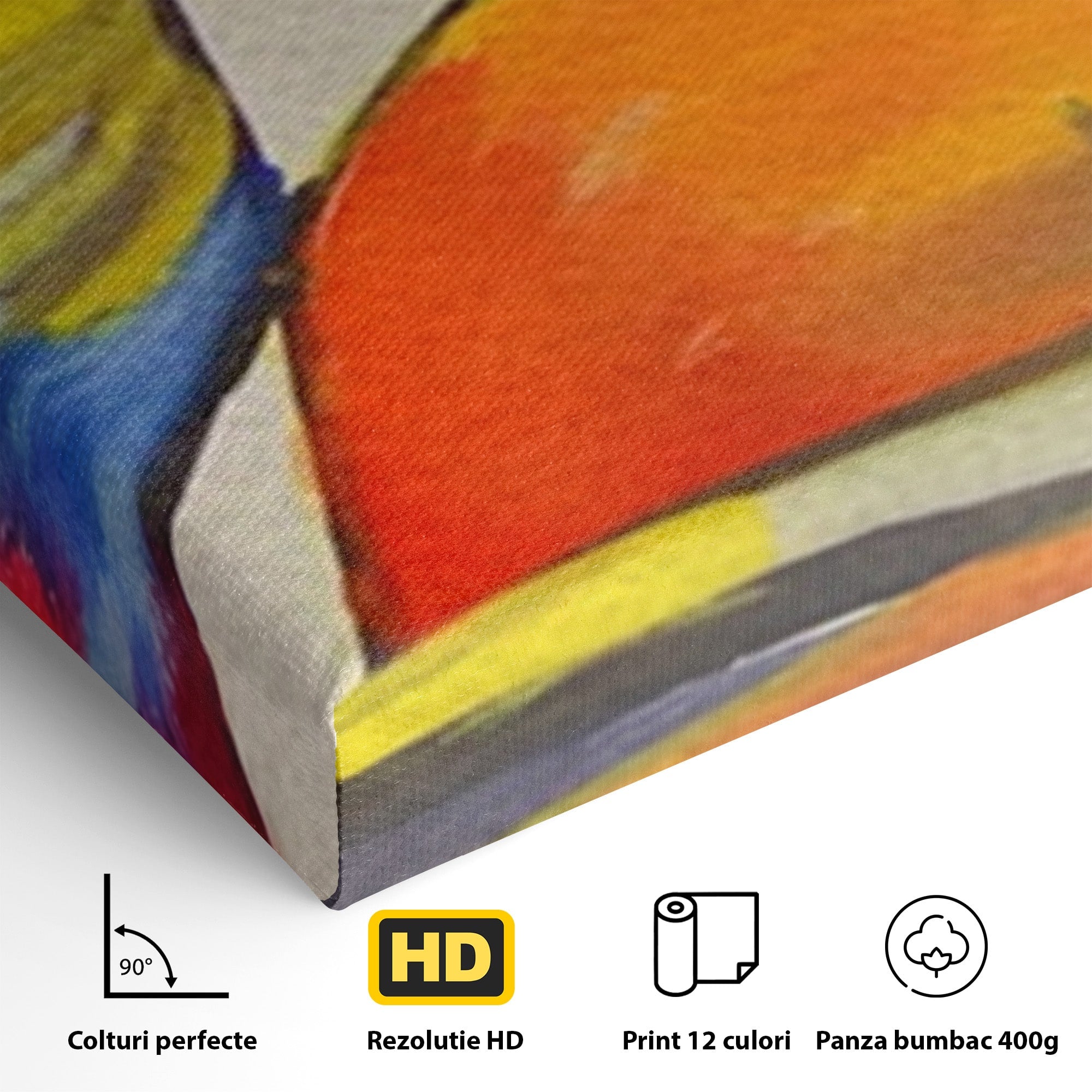 Set 2 Tablouri Canvas Premium LuxCanva® C2-1206, Kandinsky Painting Puzzle, Culori, Decorativ, Living Room, Culori Vibrante