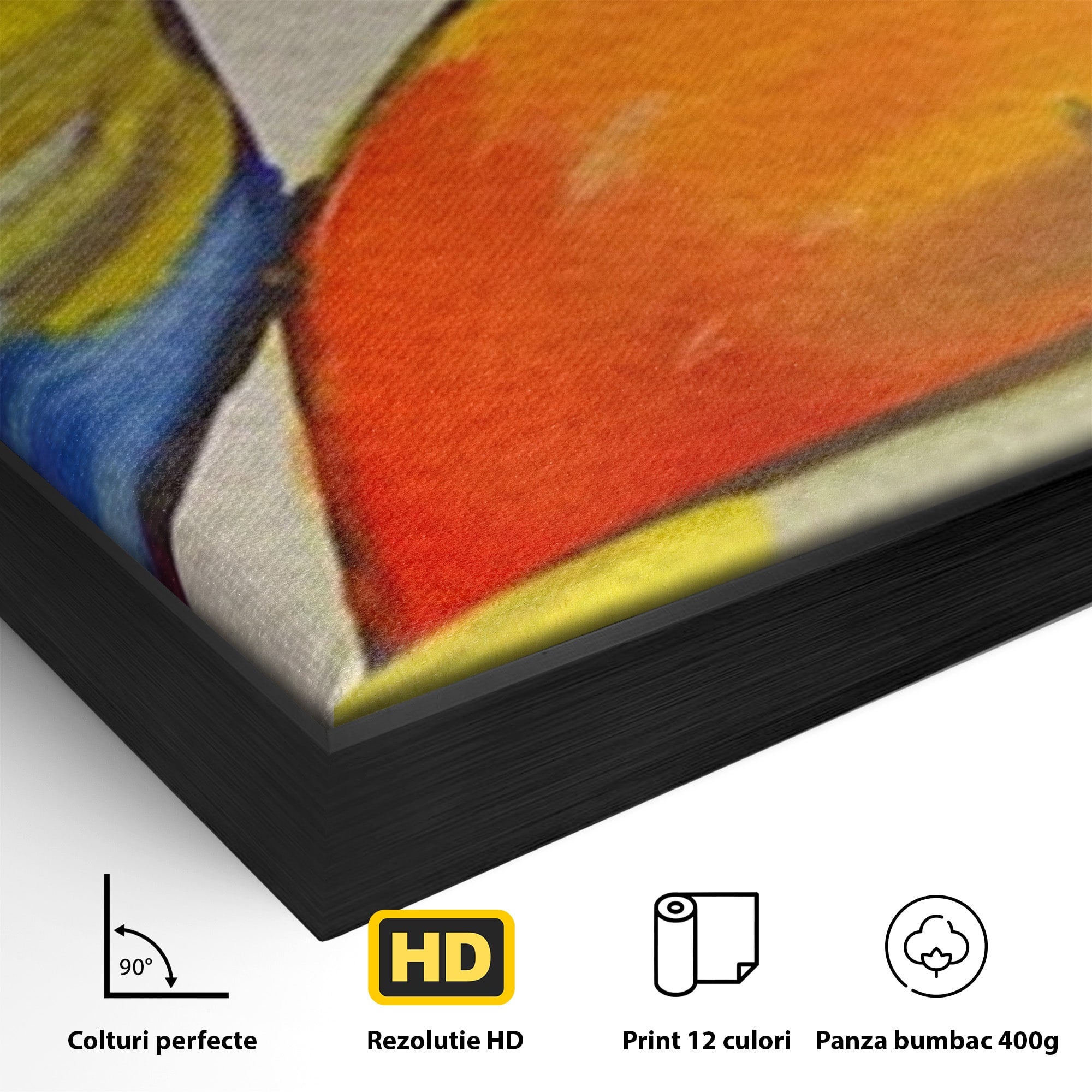 Set 2 Tablouri Canvas Premium LuxCanva® C2-1206, Kandinsky Painting Puzzle, Culori, Decorativ, Living Room, Culori Vibrante