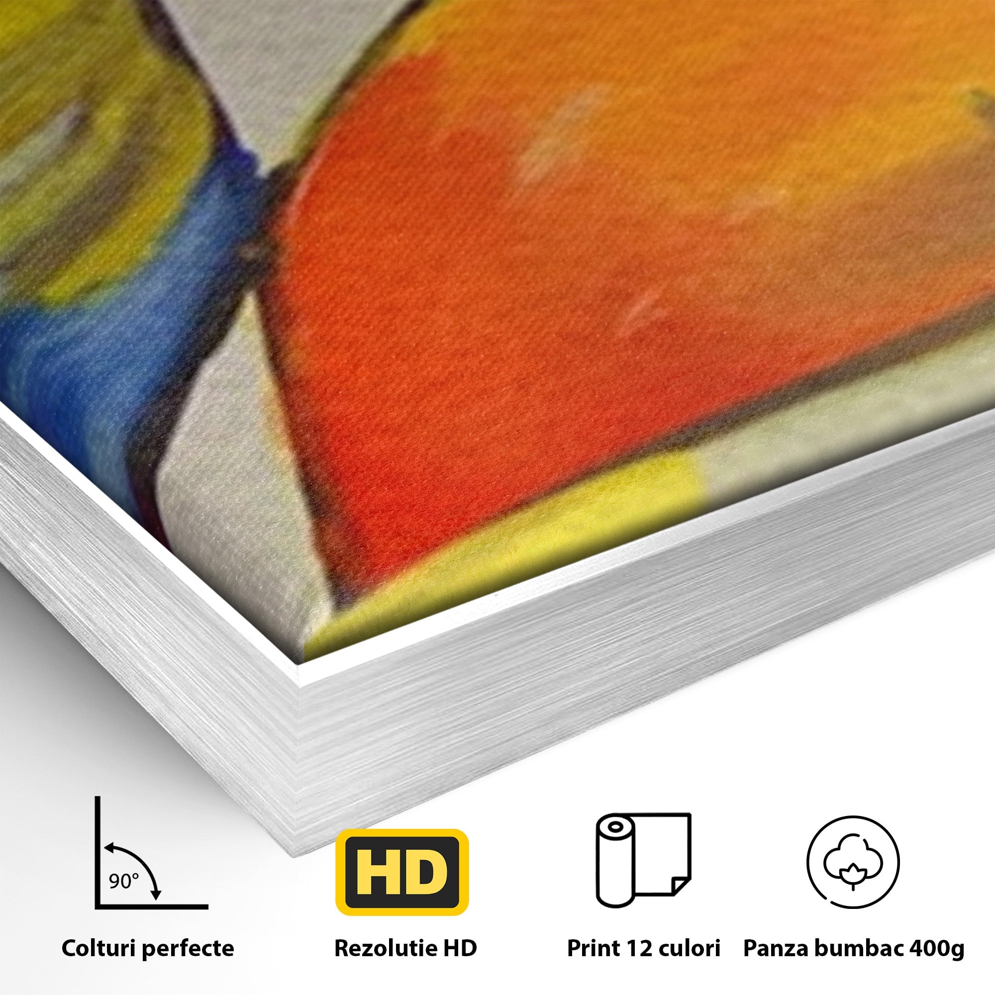 Set 2 Tablouri Canvas Premium LuxCanva® C2-1206, Kandinsky Painting Puzzle, Culori, Decorativ, Living Room, Culori Vibrante