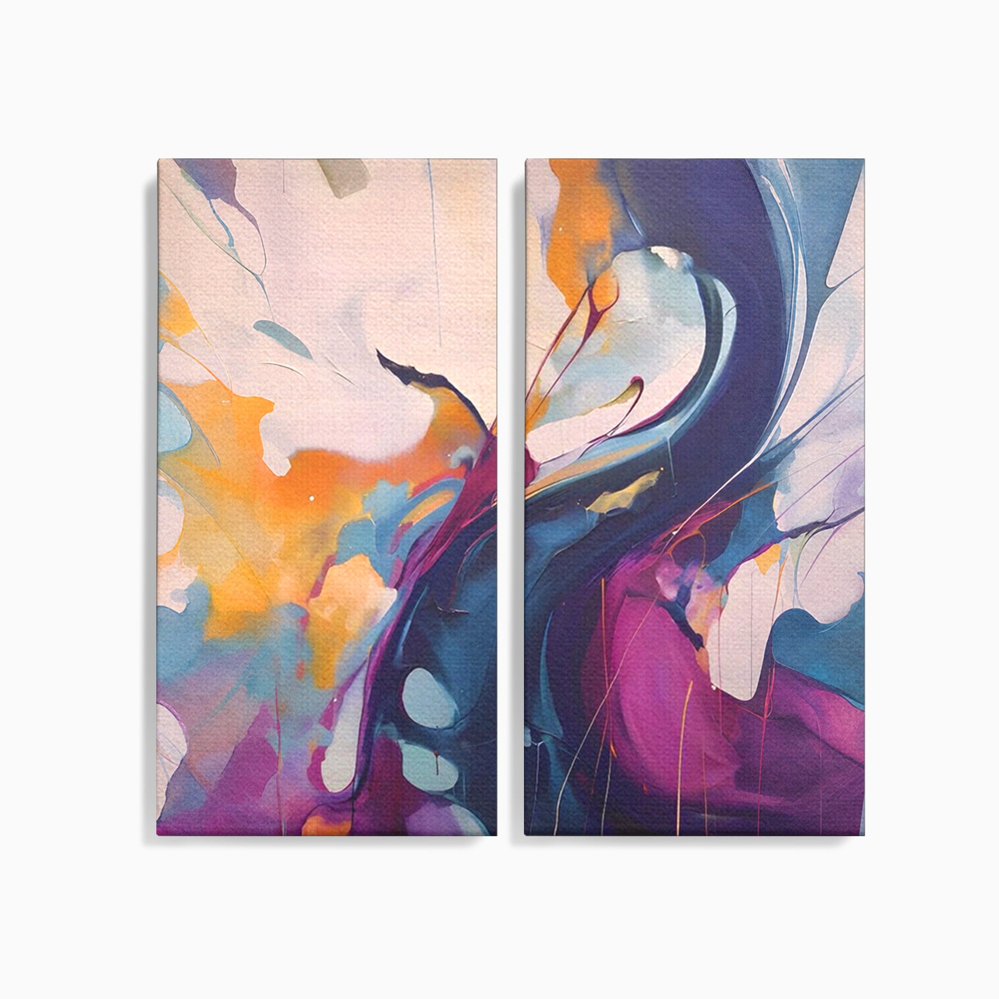 Set 2 Tablouri Canvas Premium LuxCanva® C2-1208, Paint By Katharina Rosnovsky, Relaxare, Living Room, Culori Vibrante