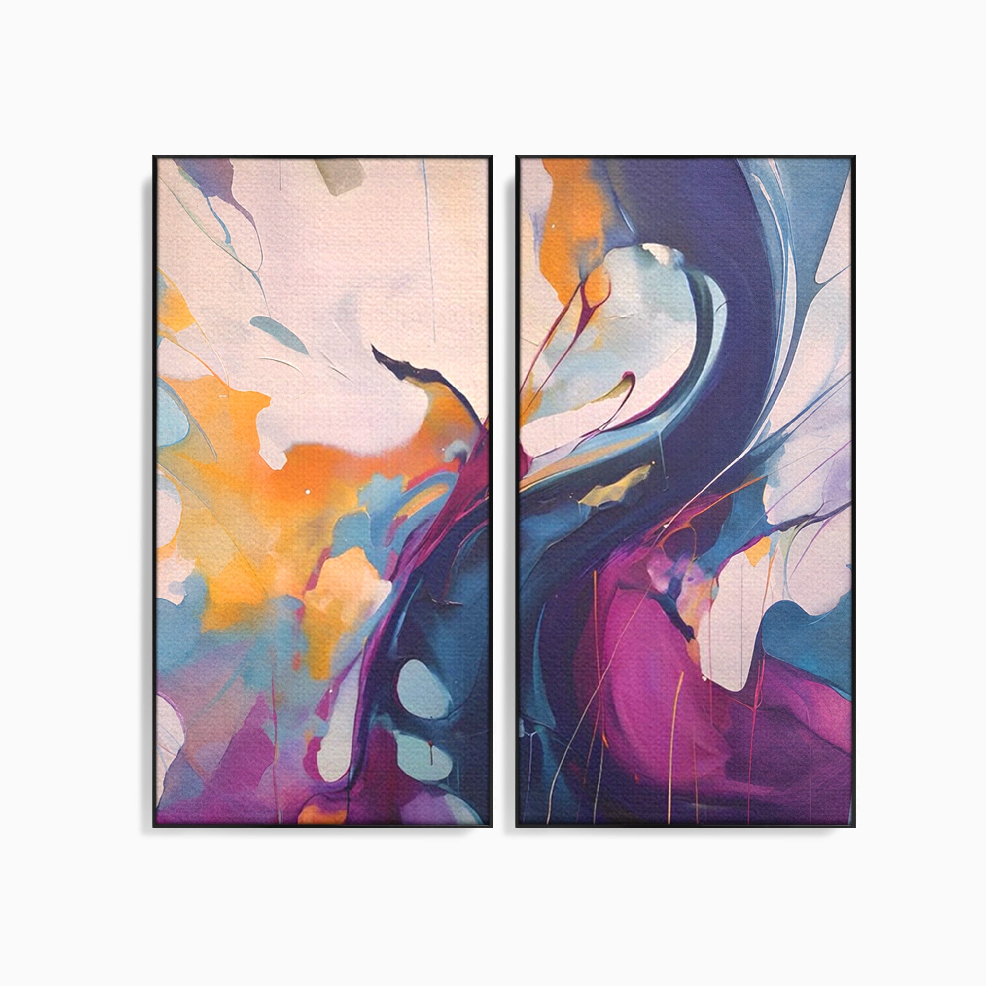 Set 2 Tablouri Canvas Premium LuxCanva® C2-1208, Paint By Katharina Rosnovsky, Relaxare, Living Room, Culori Vibrante