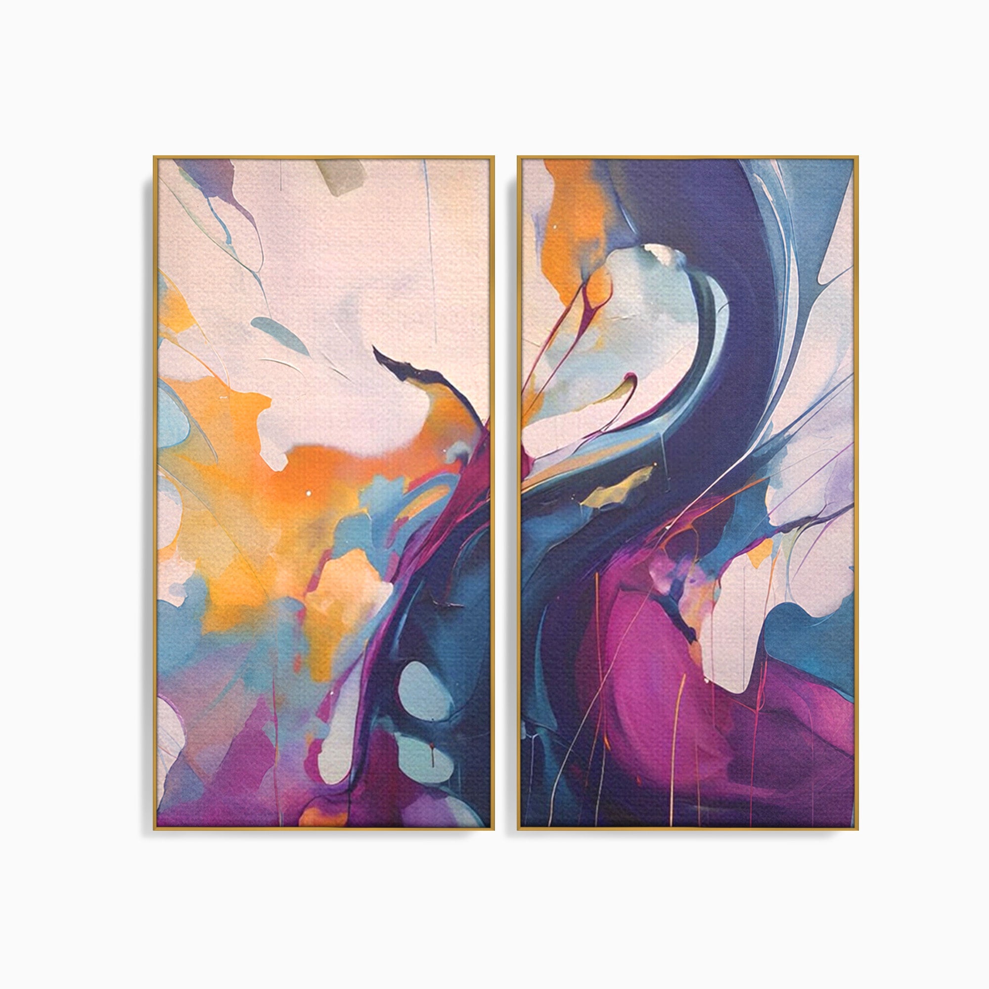 Set 2 Tablouri Canvas Premium LuxCanva® C2-1208, Paint By Katharina Rosnovsky, Relaxare, Living Room, Culori Vibrante