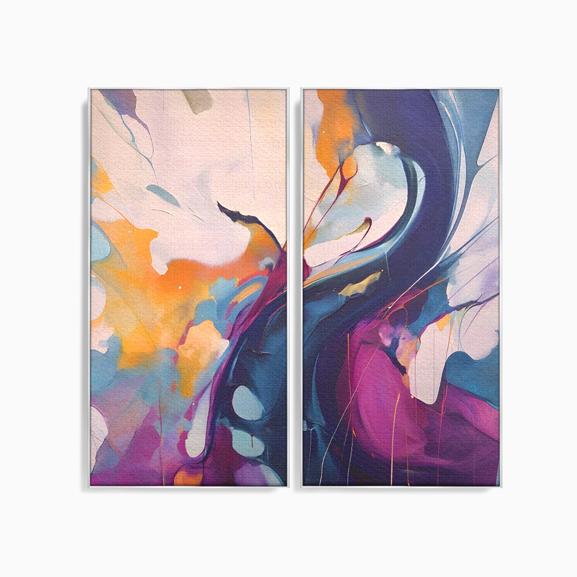 Set 2 Tablouri Canvas Premium LuxCanva® C2-1208, Paint By Katharina Rosnovsky, Relaxare, Living Room, Culori Vibrante