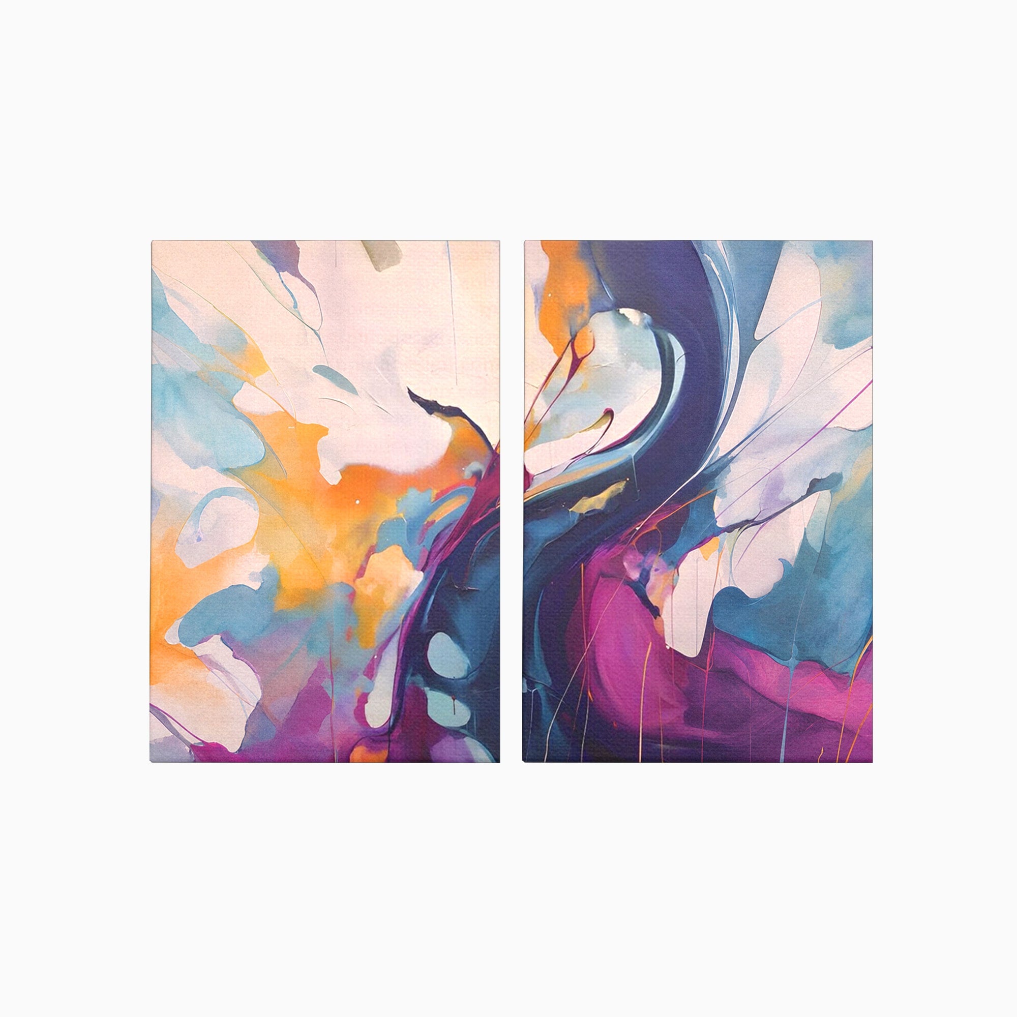 Set 2 Tablouri Canvas Premium LuxCanva® C2-1208, Paint By Katharina Rosnovsky, Relaxare, Living Room, Culori Vibrante