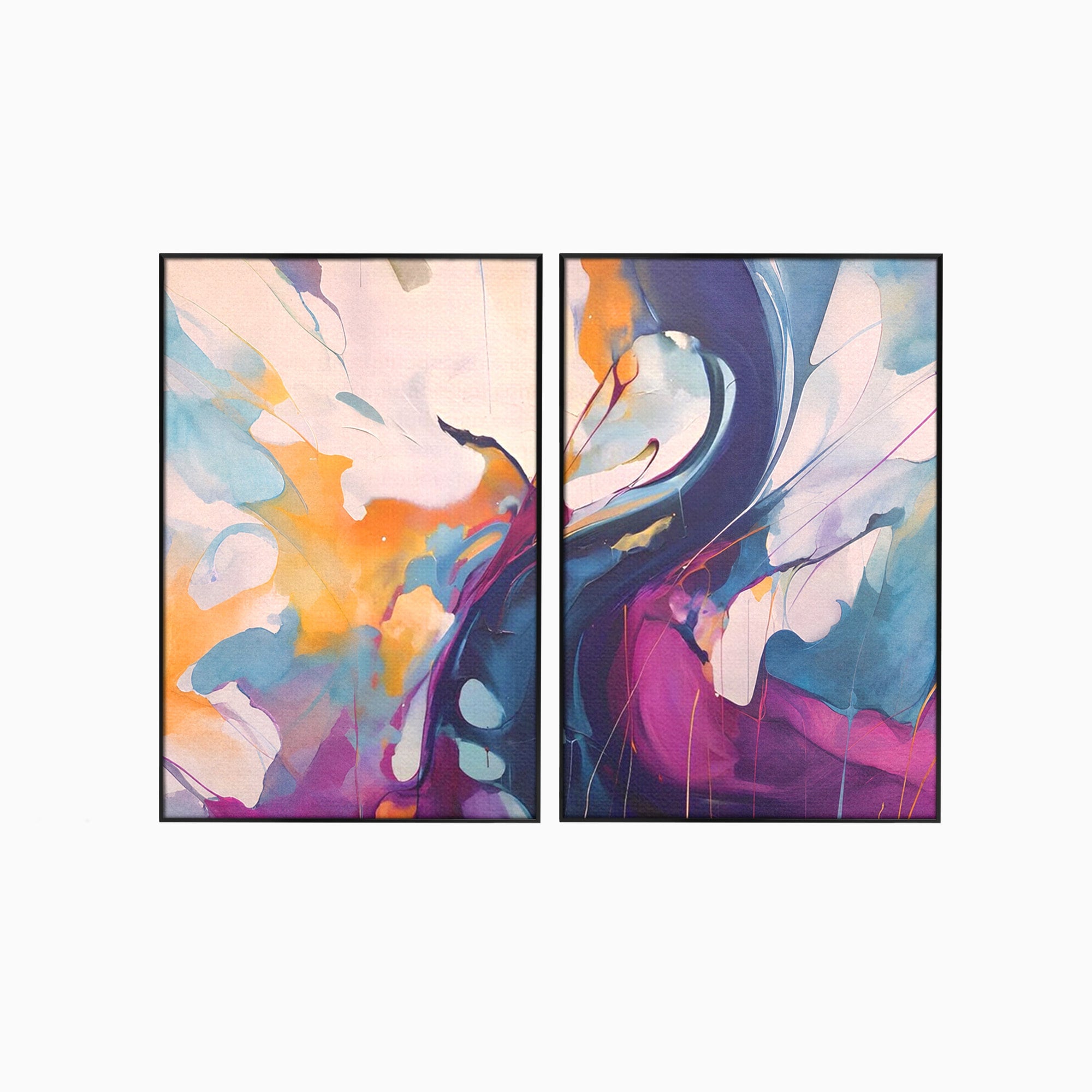 Set 2 Tablouri Canvas Premium LuxCanva® C2-1208, Paint By Katharina Rosnovsky, Relaxare, Living Room, Culori Vibrante