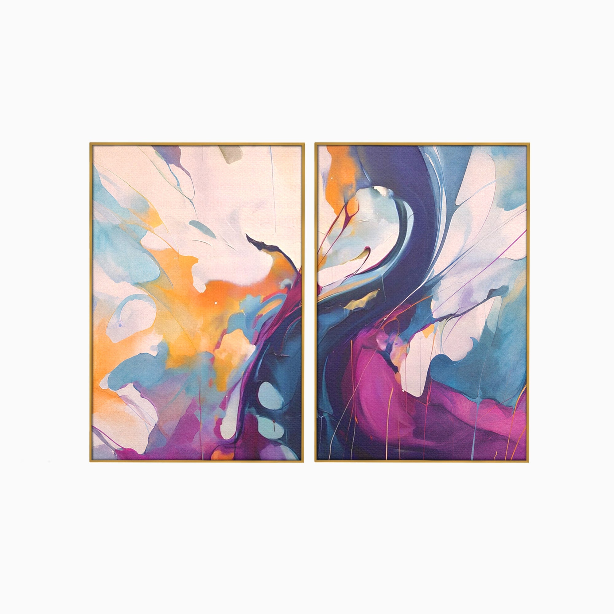Set 2 Tablouri Canvas Premium LuxCanva® C2-1208, Paint By Katharina Rosnovsky, Relaxare, Living Room, Culori Vibrante