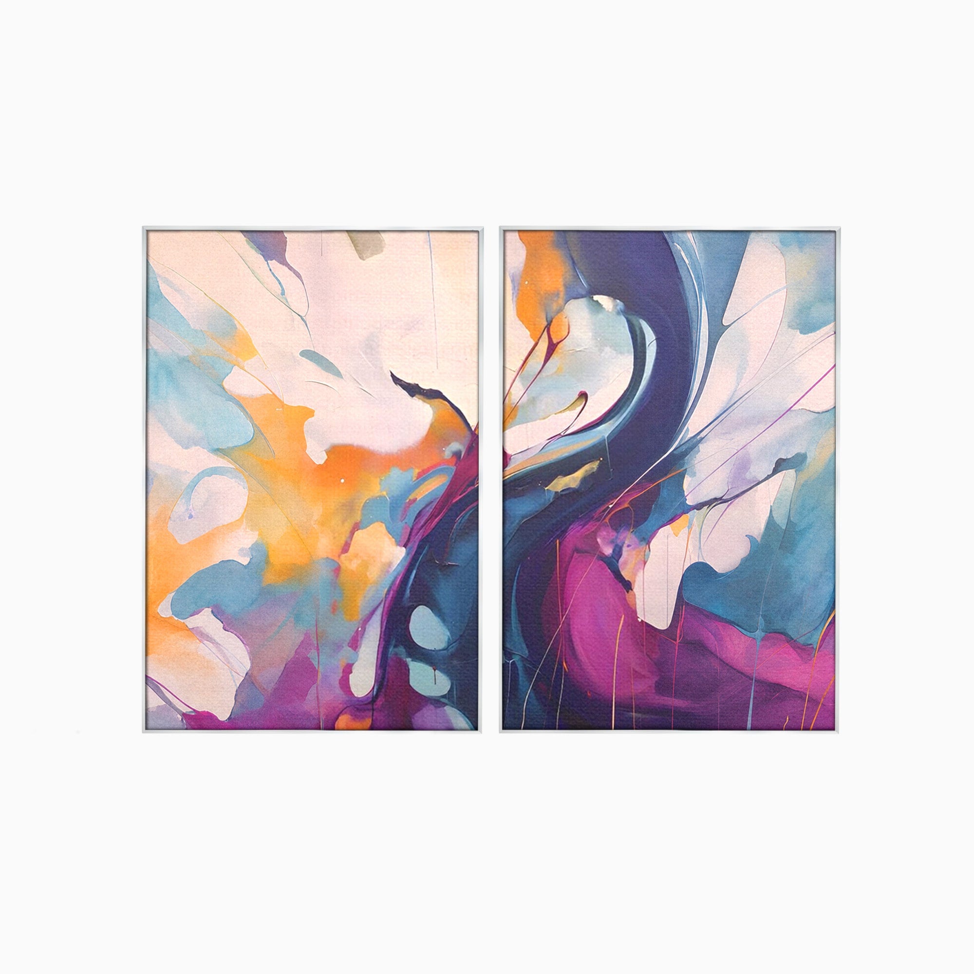 Set 2 Tablouri Canvas Premium LuxCanva® C2-1208, Paint By Katharina Rosnovsky, Relaxare, Living Room, Culori Vibrante