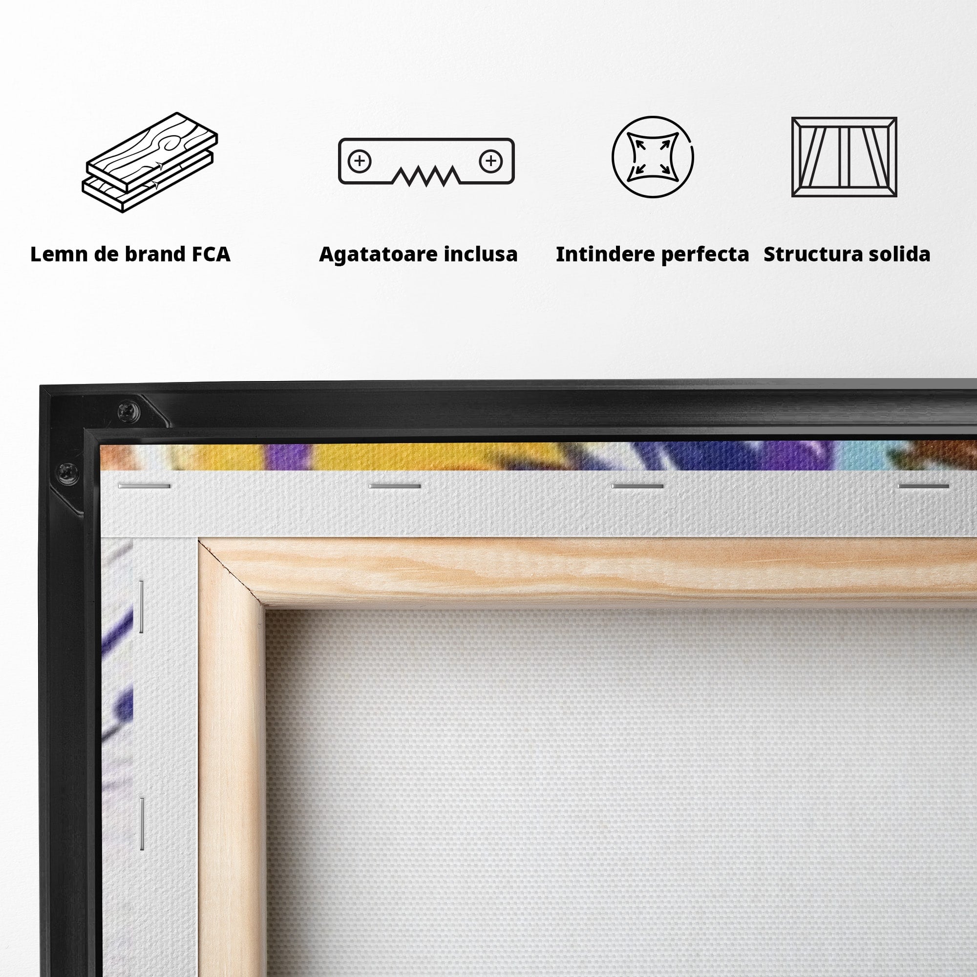 Set 2 Tablouri Canvas Premium LuxCanva® C2-1210, Frunze Cazatoare, Relaxare, Living Room, Culori Vibrante
