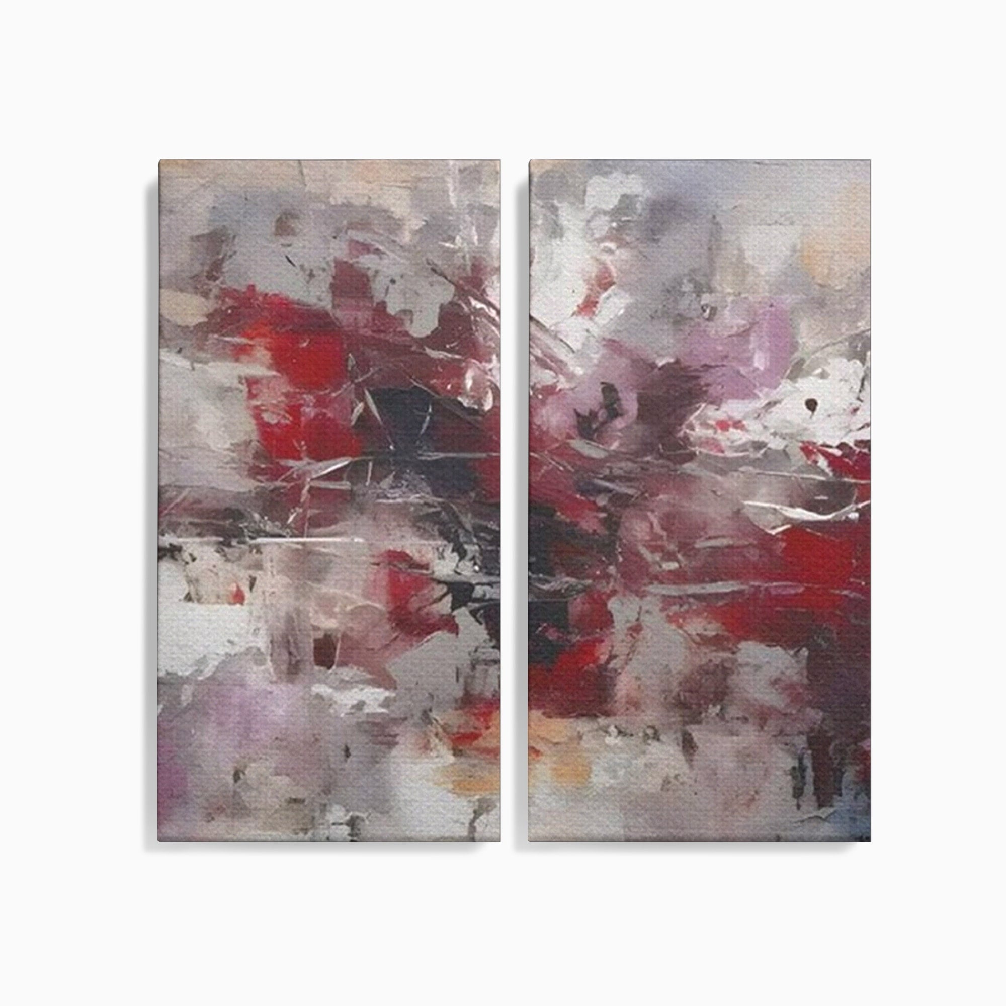 Set 2 Tablouri Canvas Premium LuxCanva® C2-1221, Pete De Culoare Tablou Abstract, Relaxare, Living Room, Culori Vibrante