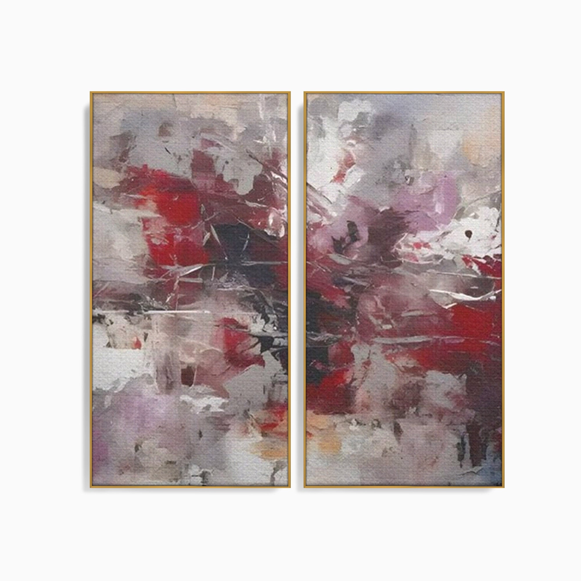 Set 2 Tablouri Canvas Premium LuxCanva® C2-1221, Pete De Culoare Tablou Abstract, Relaxare, Living Room, Culori Vibrante