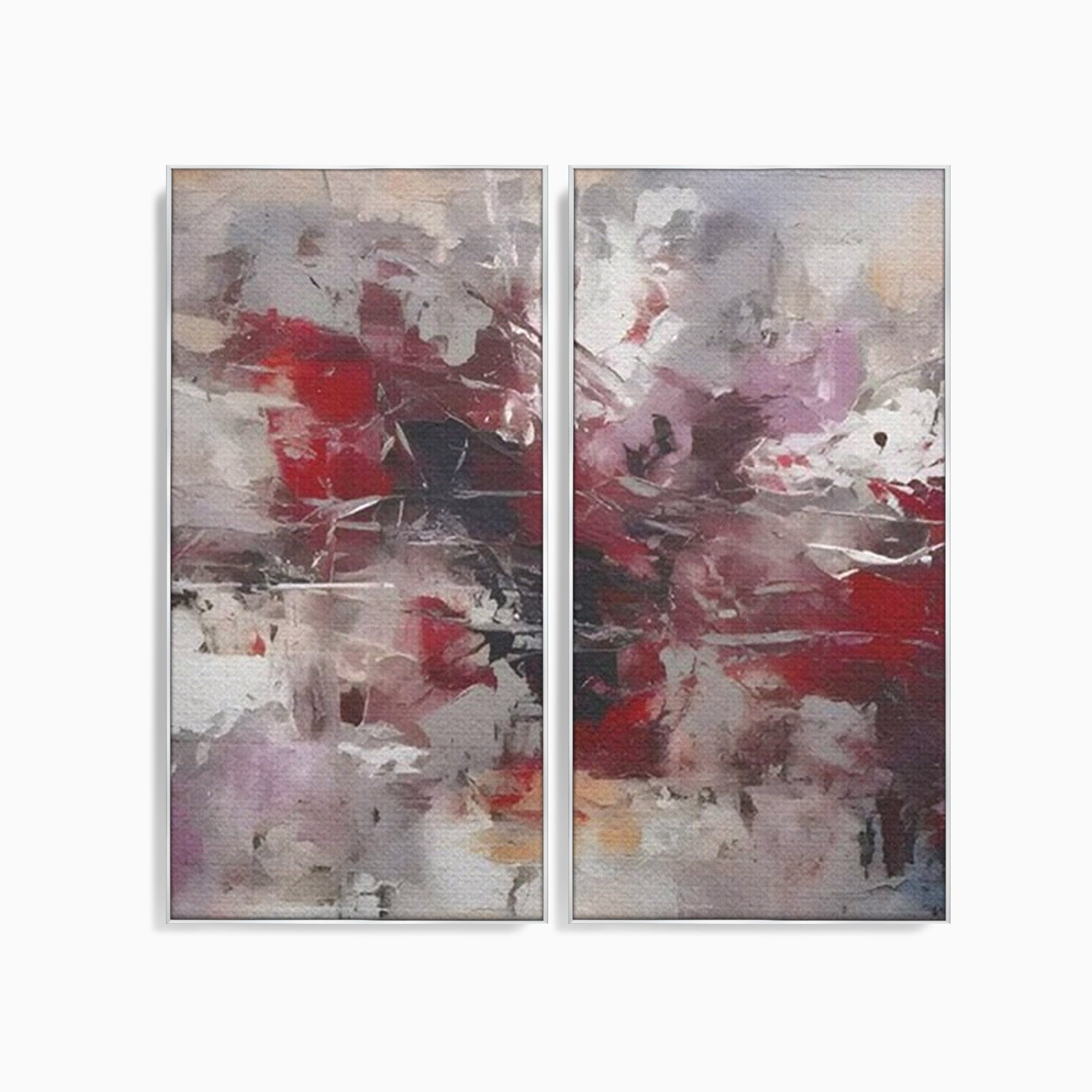 Set 2 Tablouri Canvas Premium LuxCanva® C2-1221, Pete De Culoare Tablou Abstract, Relaxare, Living Room, Culori Vibrante