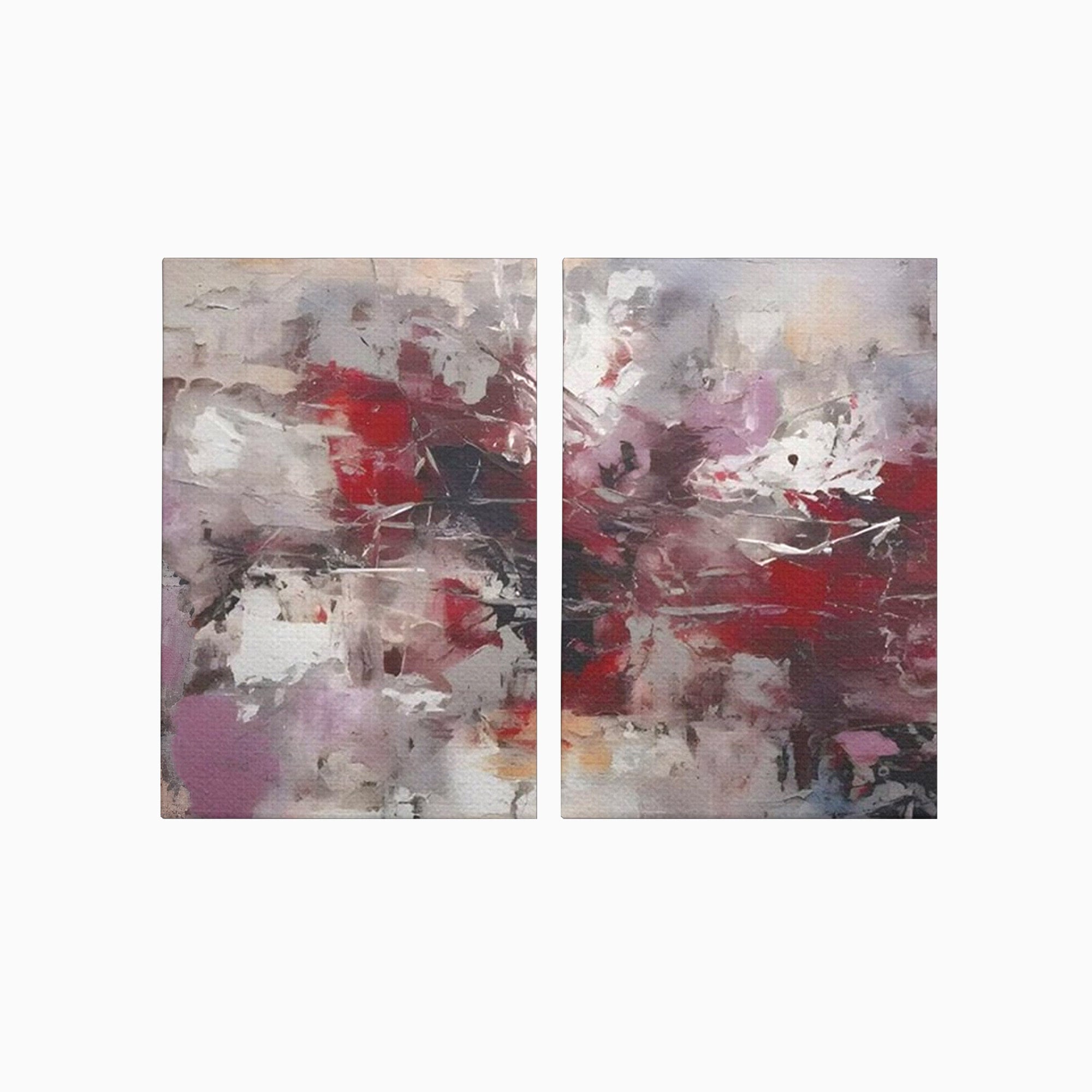 Set 2 Tablouri Canvas Premium LuxCanva® C2-1221, Pete De Culoare Tablou Abstract, Relaxare, Living Room, Culori Vibrante
