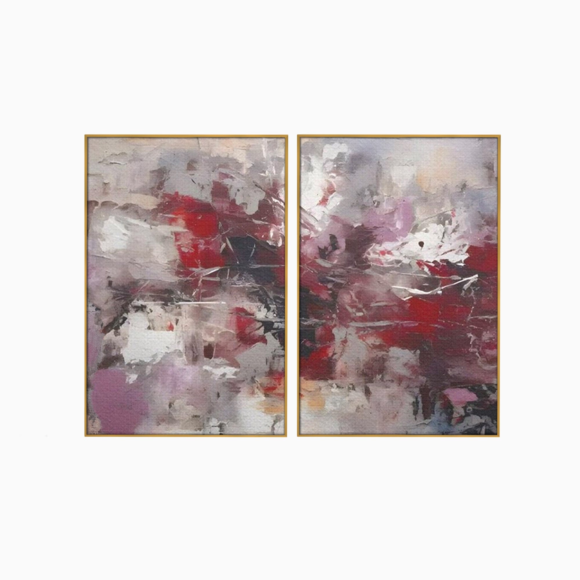 Set 2 Tablouri Canvas Premium LuxCanva® C2-1221, Pete De Culoare Tablou Abstract, Relaxare, Living Room, Culori Vibrante