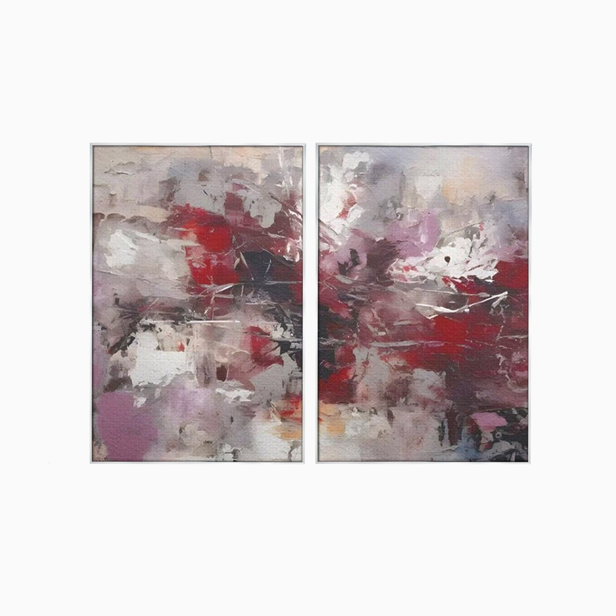 Set 2 Tablouri Canvas Premium LuxCanva® C2-1221, Pete De Culoare Tablou Abstract, Relaxare, Living Room, Culori Vibrante