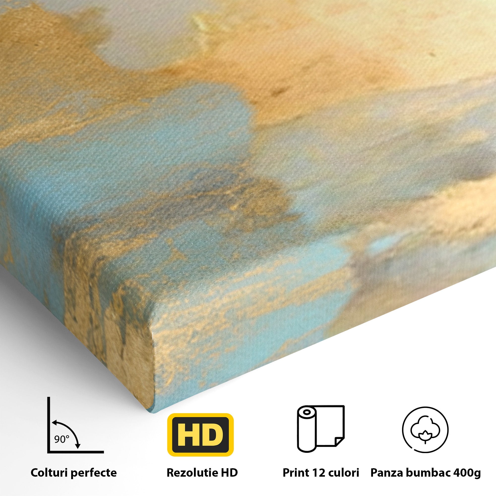Set 2 Tablouri Canvas Premium LuxCanva® C2-1231, Rasarit Deasupra Marii, Relaxare, Living Room, Culori Vibrante