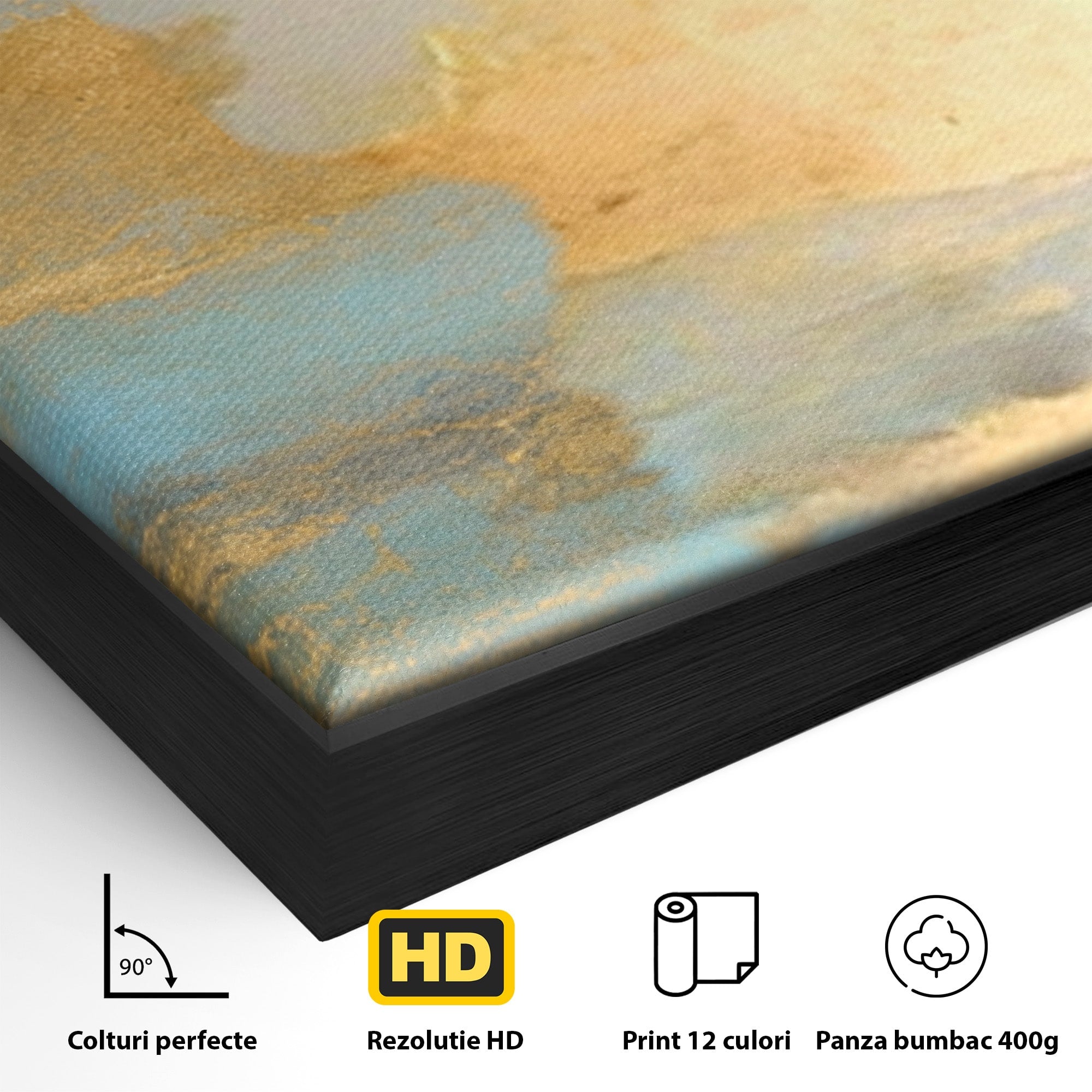Set 2 Tablouri Canvas Premium LuxCanva® C2-1231, Rasarit Deasupra Marii, Relaxare, Living Room, Culori Vibrante