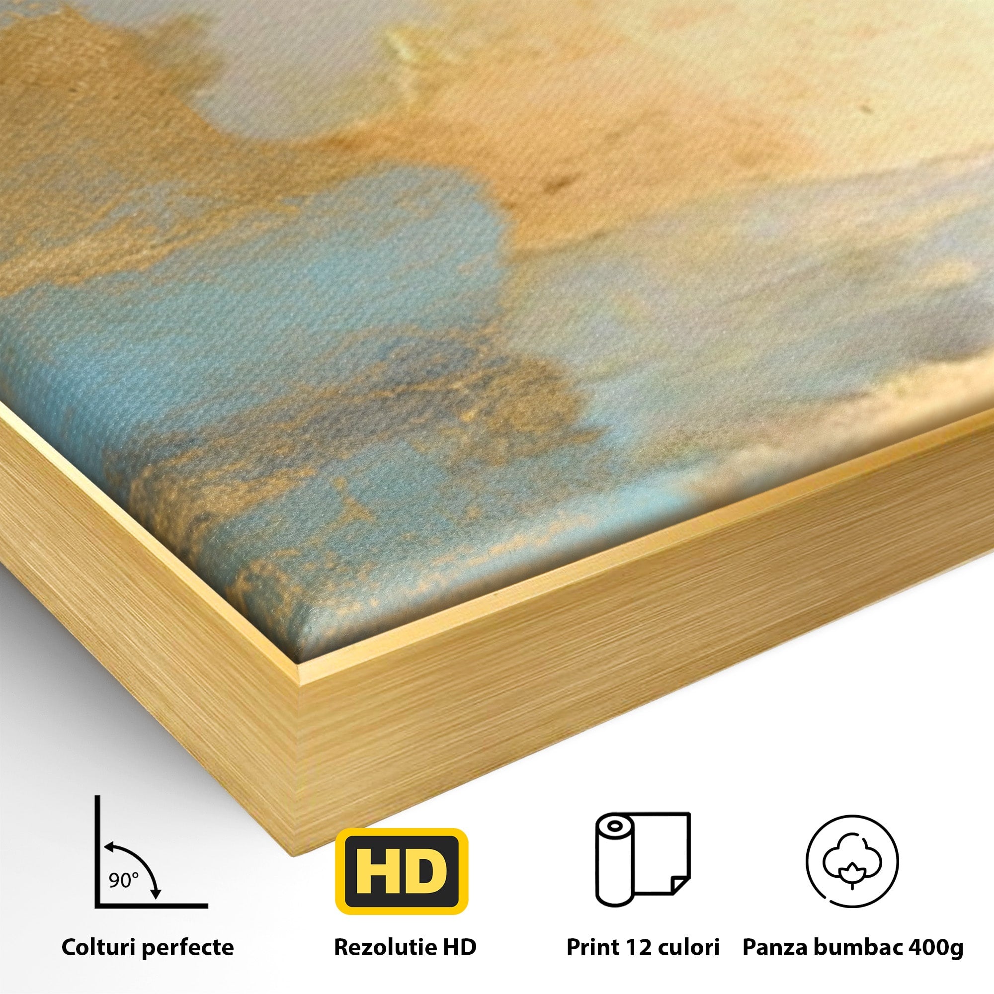Set 2 Tablouri Canvas Premium LuxCanva® C2-1231, Rasarit Deasupra Marii, Relaxare, Living Room, Culori Vibrante