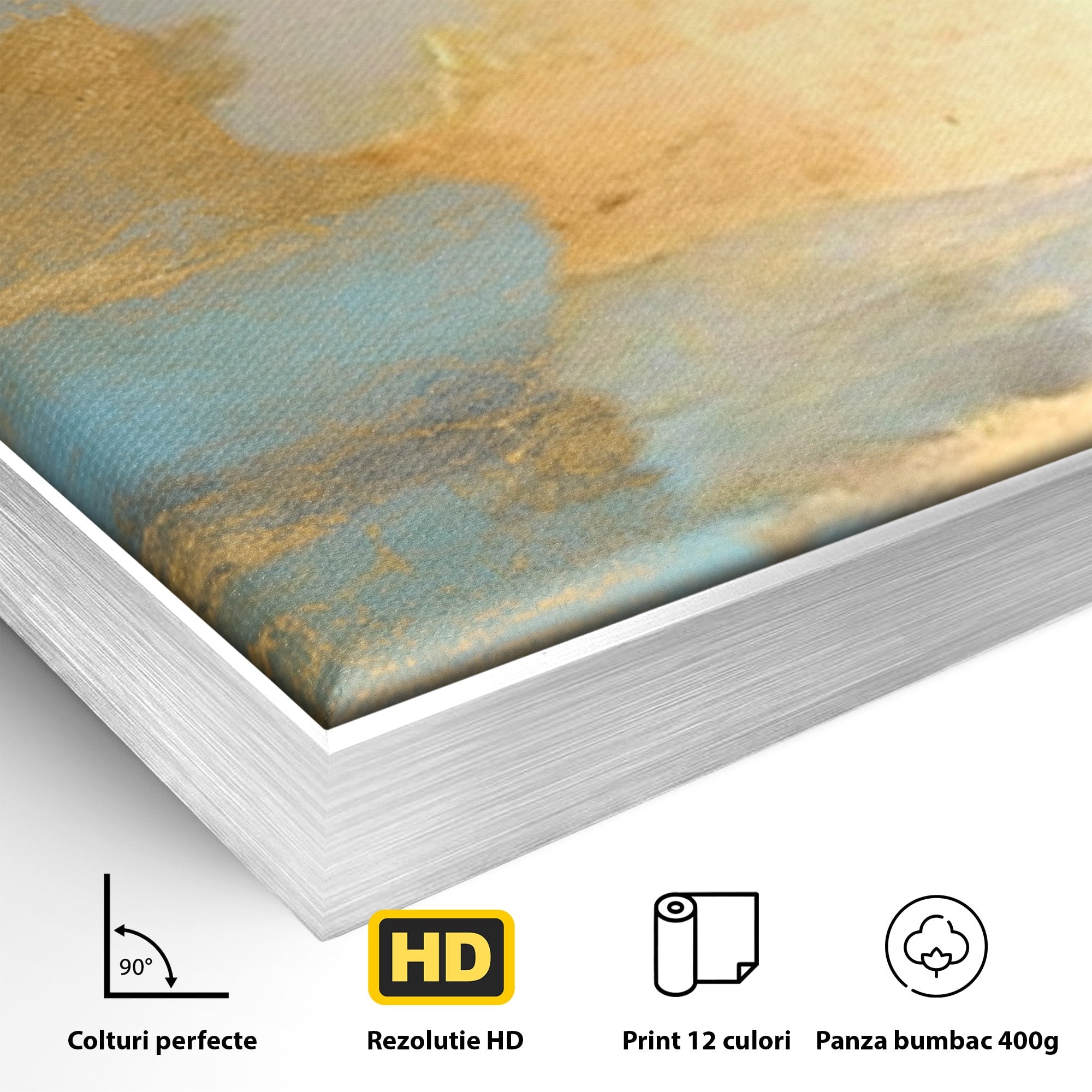 Set 2 Tablouri Canvas Premium LuxCanva® C2-1231, Rasarit Deasupra Marii, Relaxare, Living Room, Culori Vibrante