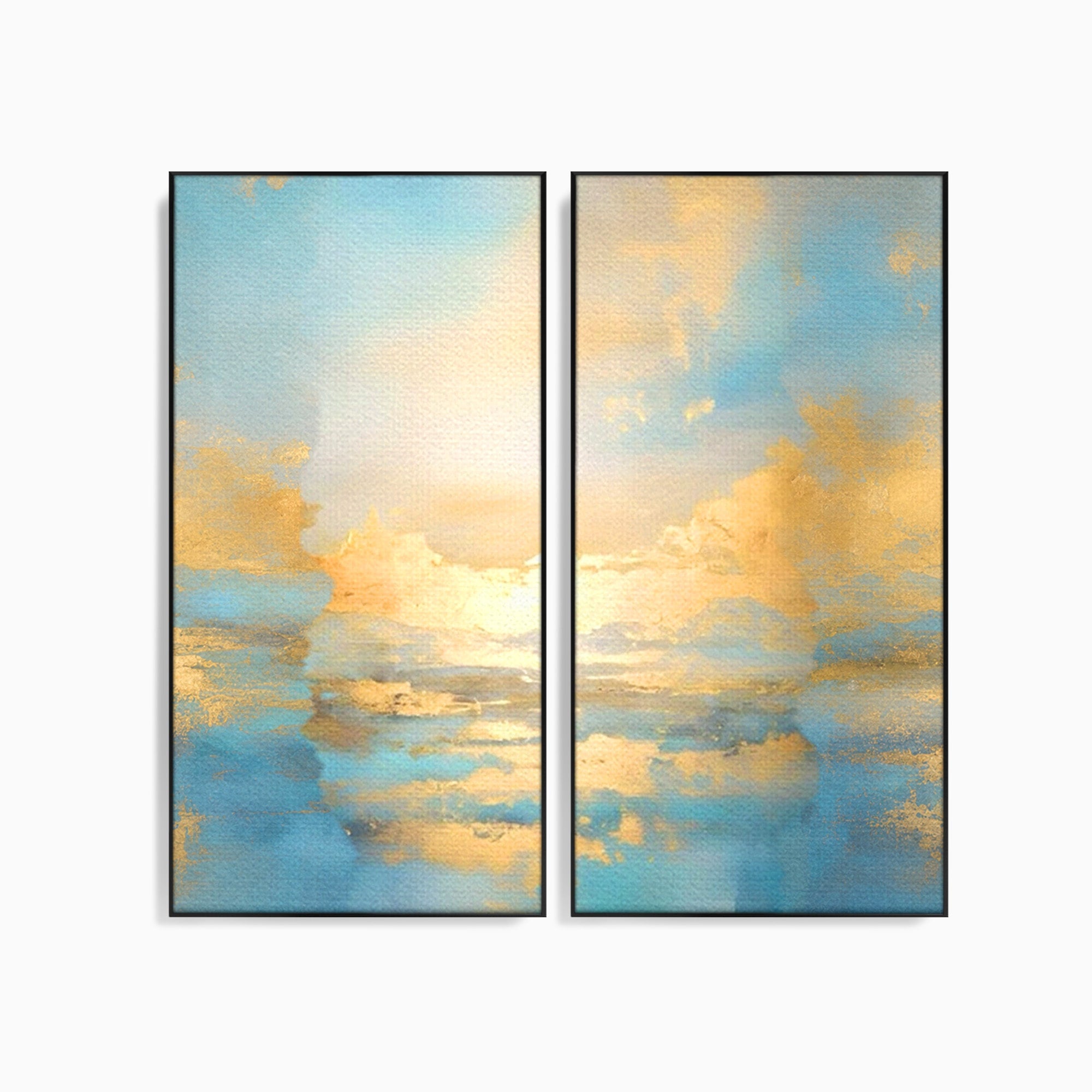 Set 2 Tablouri Canvas Premium LuxCanva® C2-1231, Rasarit Deasupra Marii, Relaxare, Living Room, Culori Vibrante