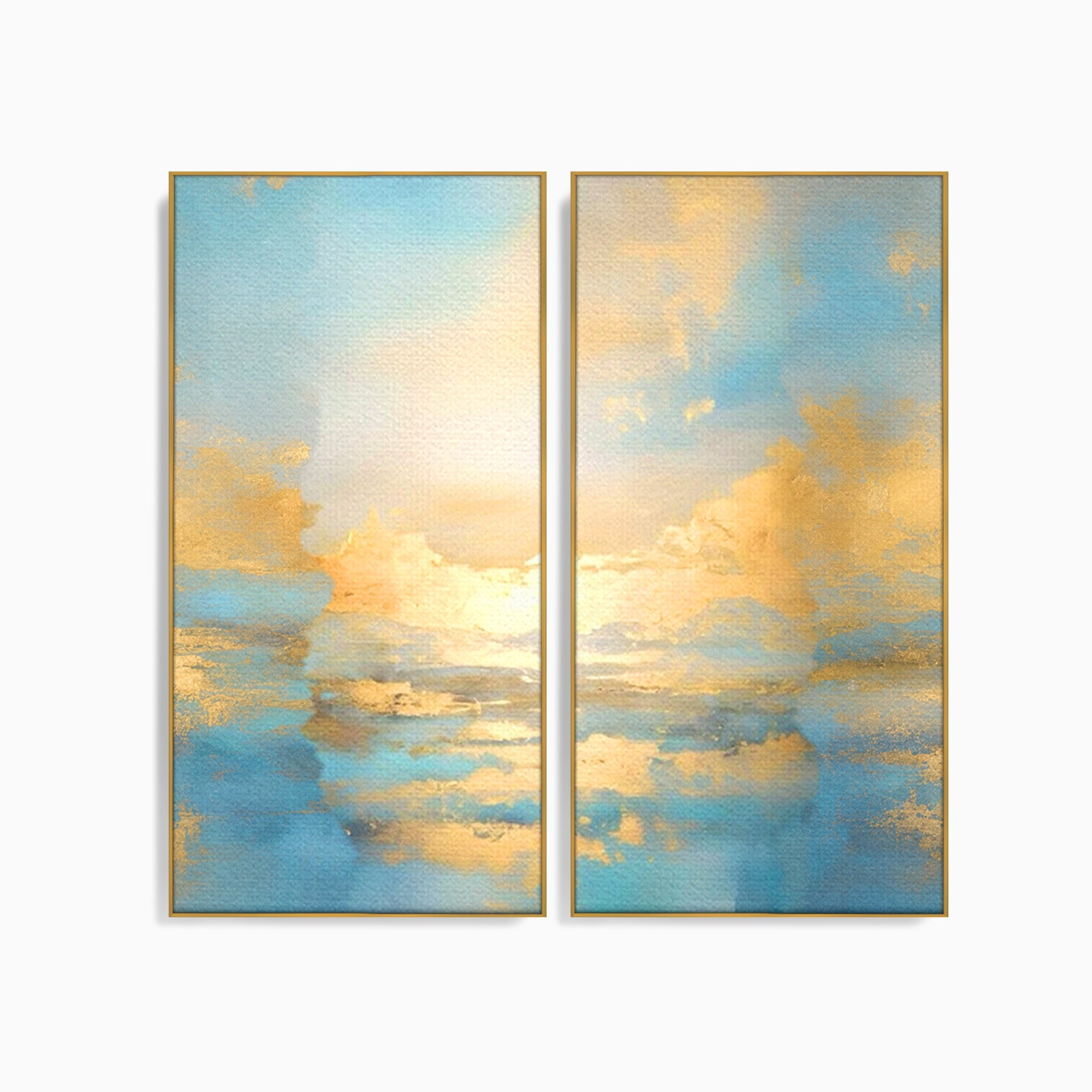 Set 2 Tablouri Canvas Premium LuxCanva® C2-1231, Rasarit Deasupra Marii, Relaxare, Living Room, Culori Vibrante