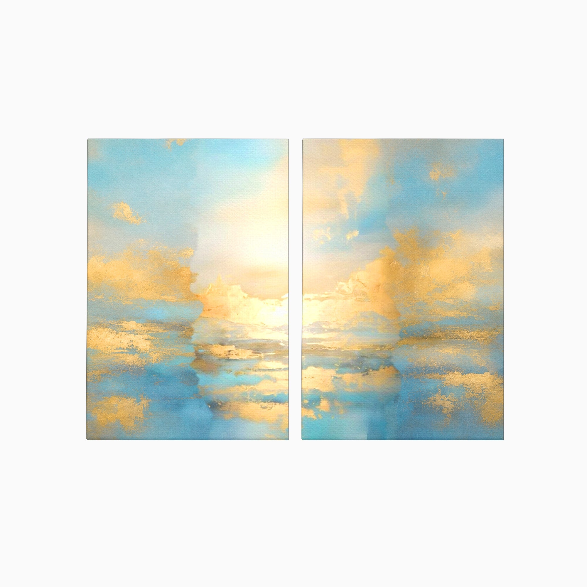 Set 2 Tablouri Canvas Premium LuxCanva® C2-1231, Rasarit Deasupra Marii, Relaxare, Living Room, Culori Vibrante