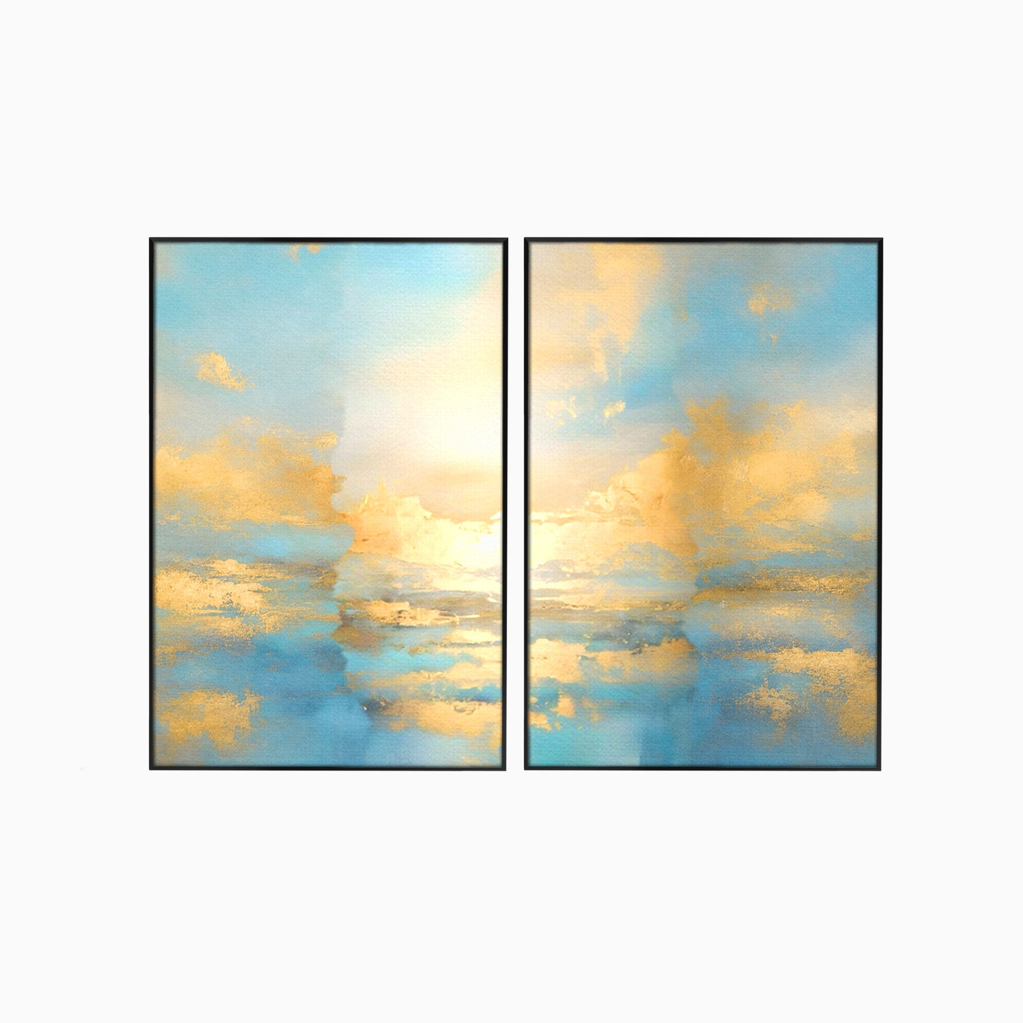 Set 2 Tablouri Canvas Premium LuxCanva® C2-1231, Rasarit Deasupra Marii, Relaxare, Living Room, Culori Vibrante