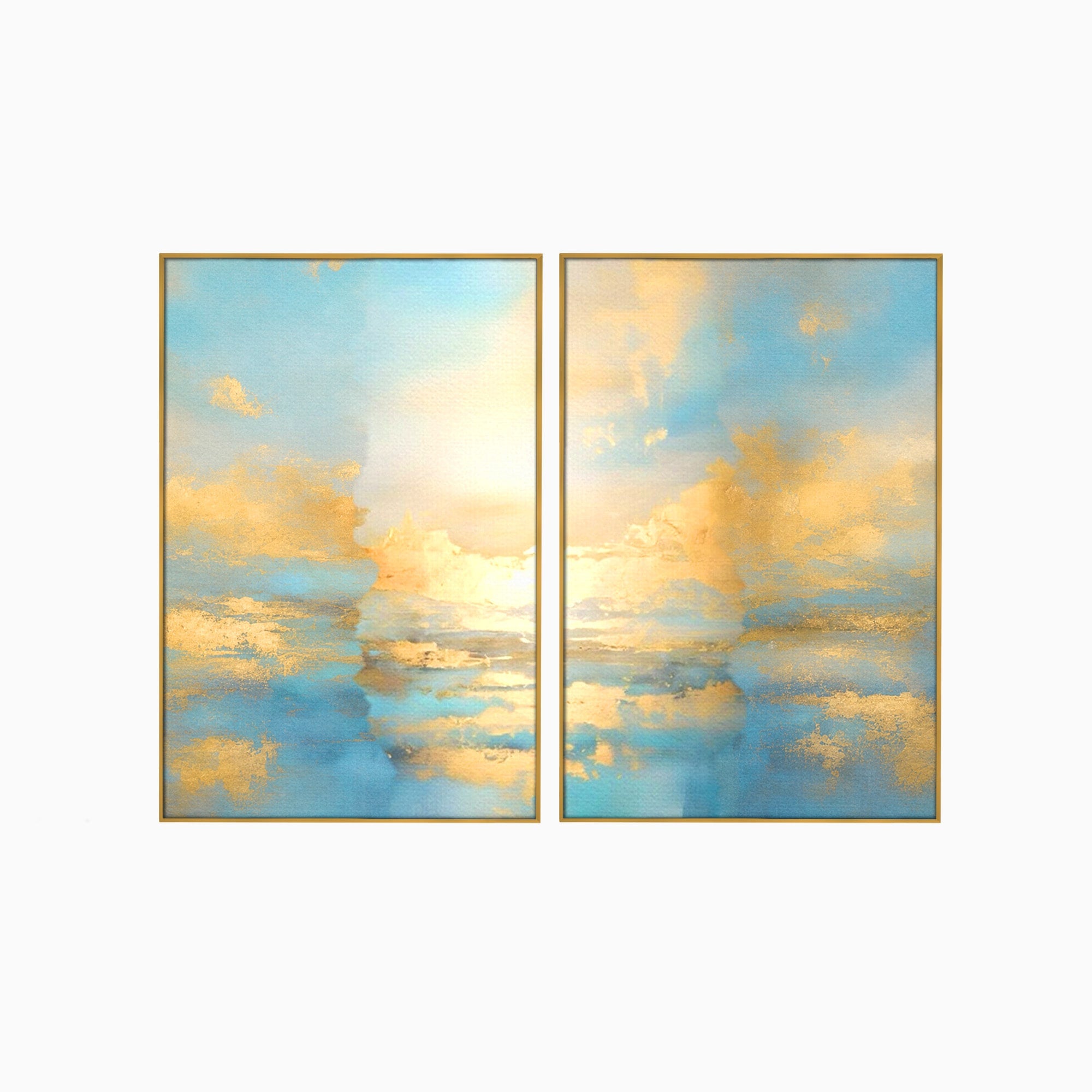Set 2 Tablouri Canvas Premium LuxCanva® C2-1231, Rasarit Deasupra Marii, Relaxare, Living Room, Culori Vibrante