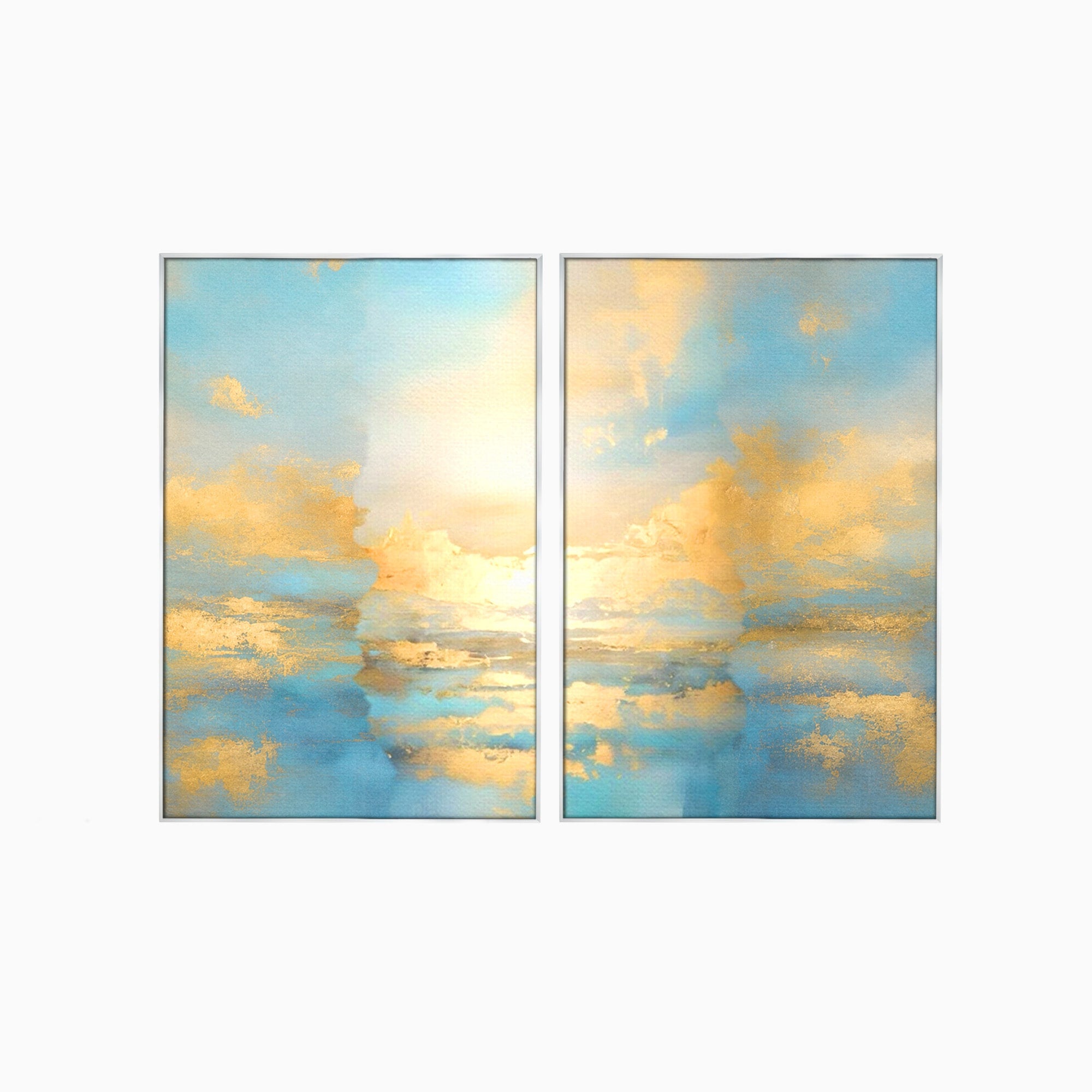 Set 2 Tablouri Canvas Premium LuxCanva® C2-1231, Rasarit Deasupra Marii, Relaxare, Living Room, Culori Vibrante