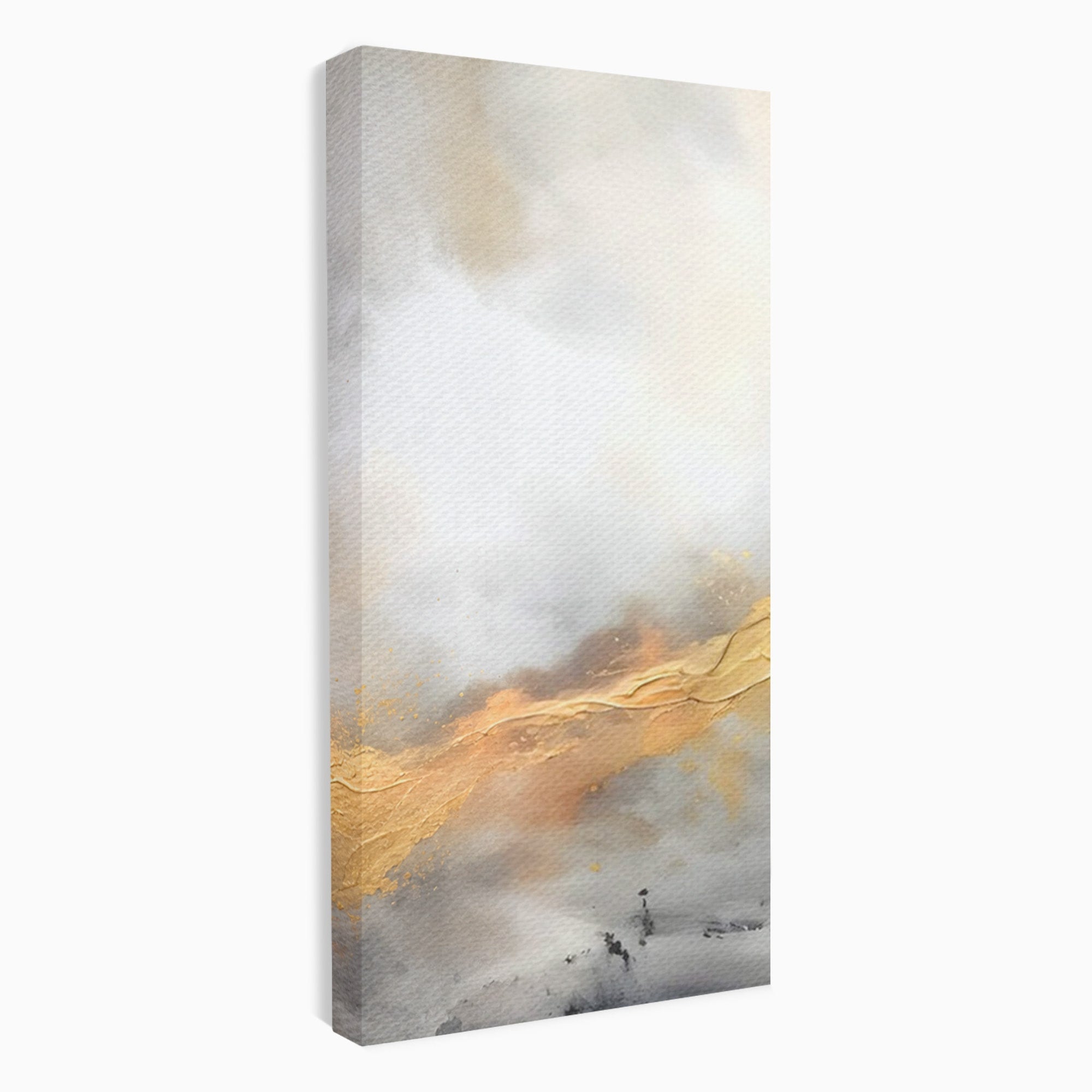 Set 2 Tablouri Canvas Premium LuxCanva® C2-1237, Gold And Grey Abstract Painting, Relaxare, Living Room, Culori Vibrante