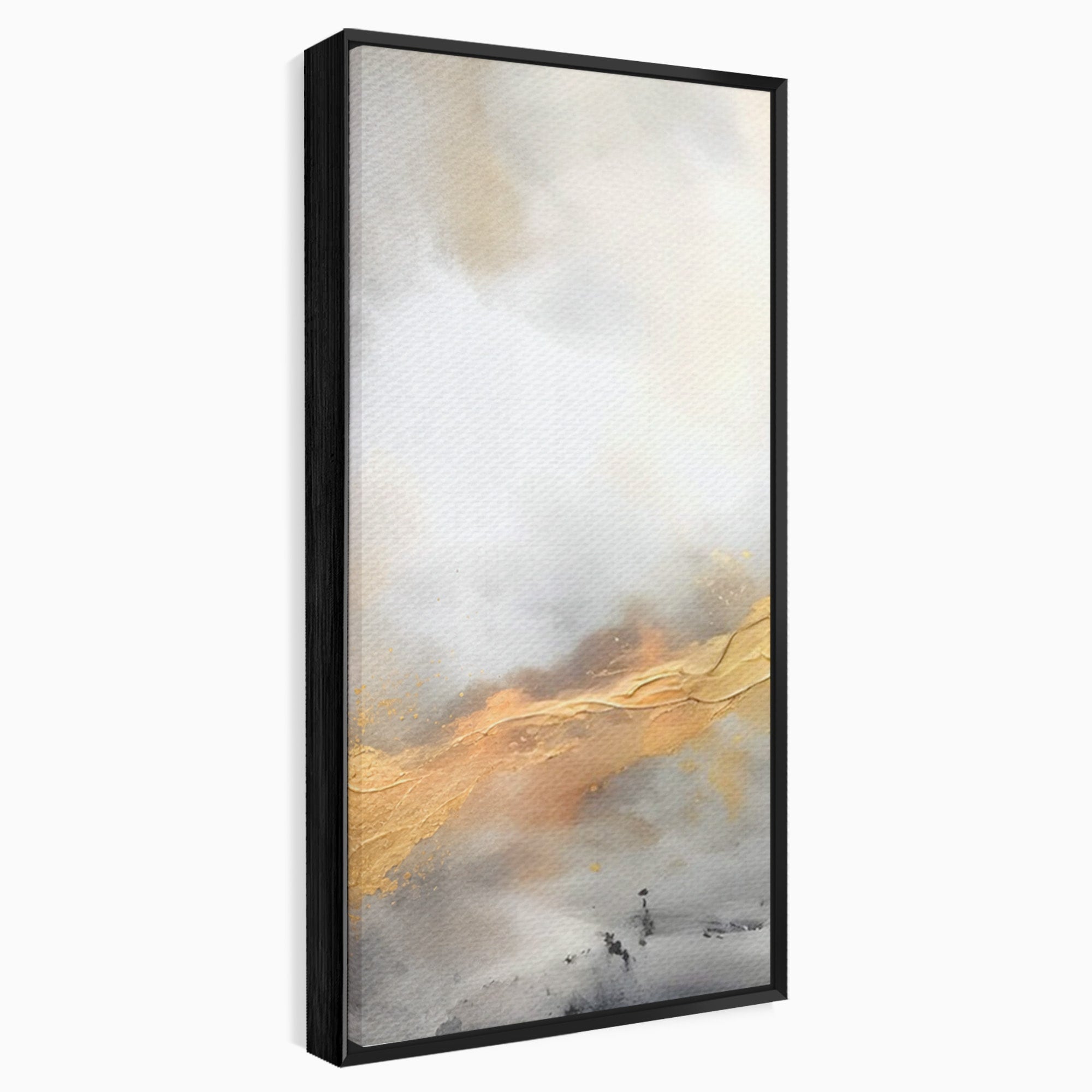 Set 2 Tablouri Canvas Premium LuxCanva® C2-1237, Gold And Grey Abstract Painting, Relaxare, Living Room, Culori Vibrante