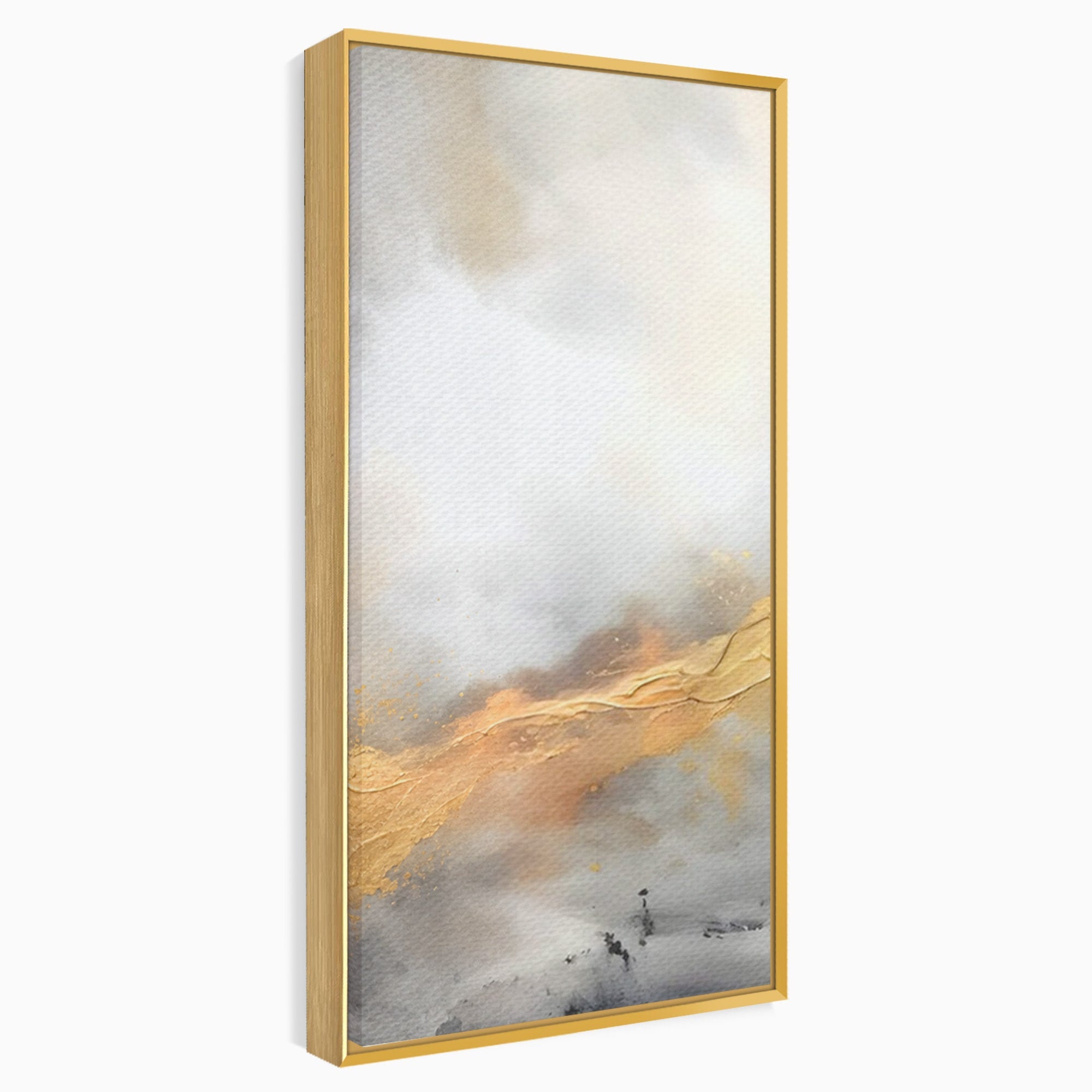 Set 2 Tablouri Canvas Premium LuxCanva® C2-1237, Gold And Grey Abstract Painting, Relaxare, Living Room, Culori Vibrante