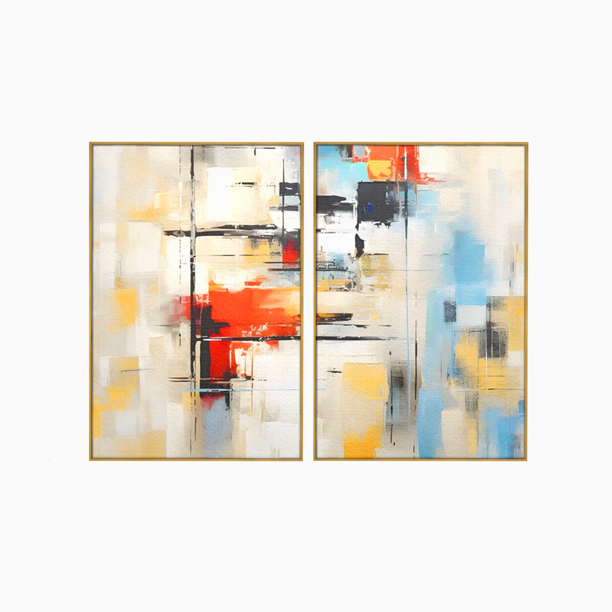 Set 2 Tablouri Canvas Premium LuxCanva® C2-1240, Relaxare, Living Room, Culori Vibrante