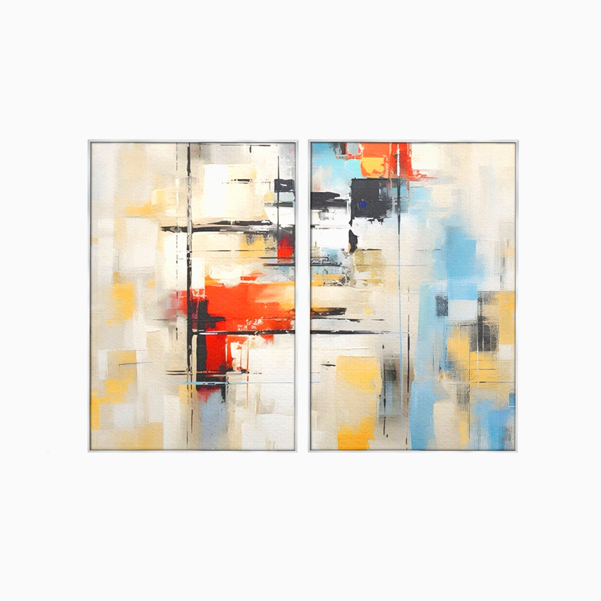 Set 2 Tablouri Canvas Premium LuxCanva® C2-1240, Relaxare, Living Room, Culori Vibrante