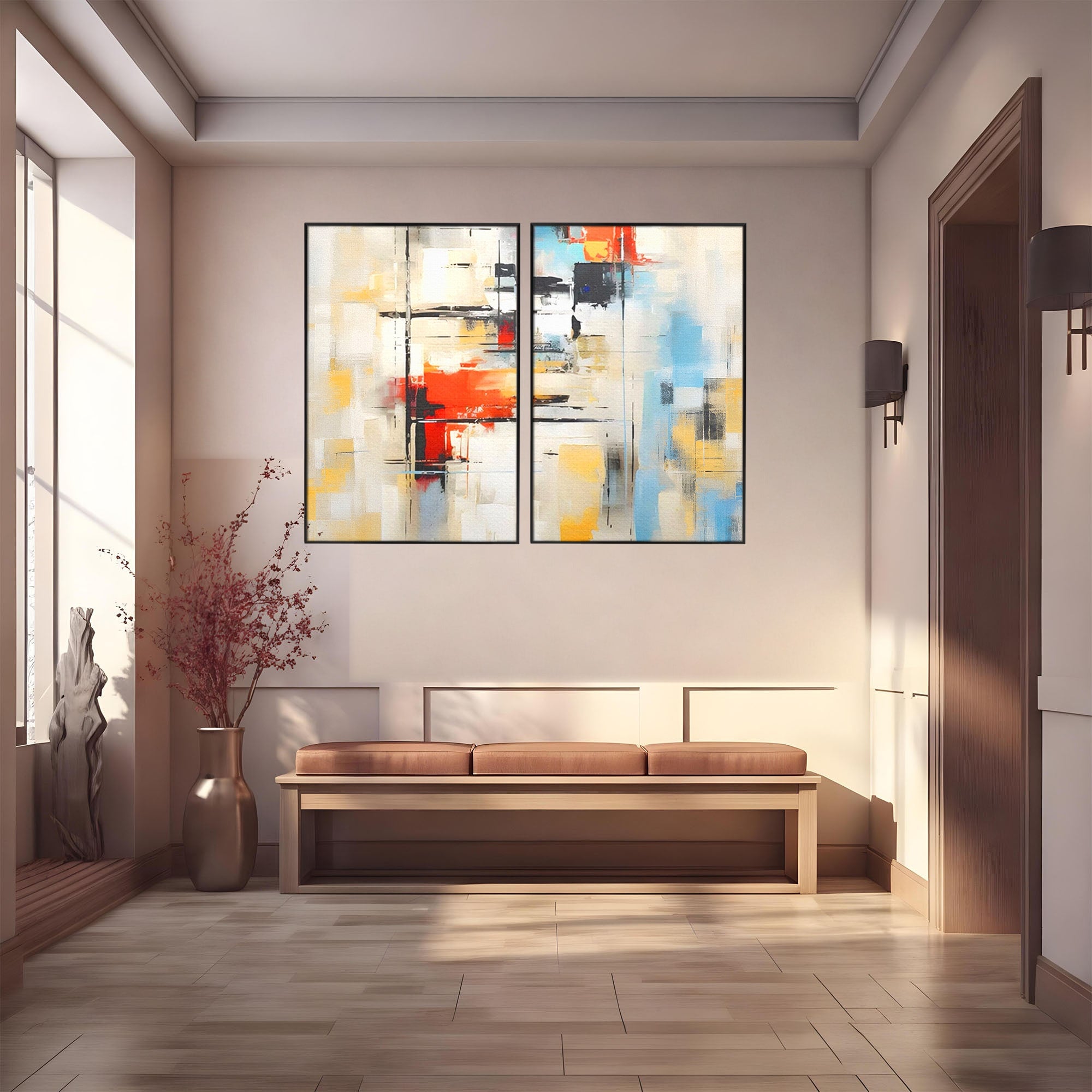 Set 2 Tablouri Canvas Premium LuxCanva® C2-1240, Relaxare, Living Room, Culori Vibrante