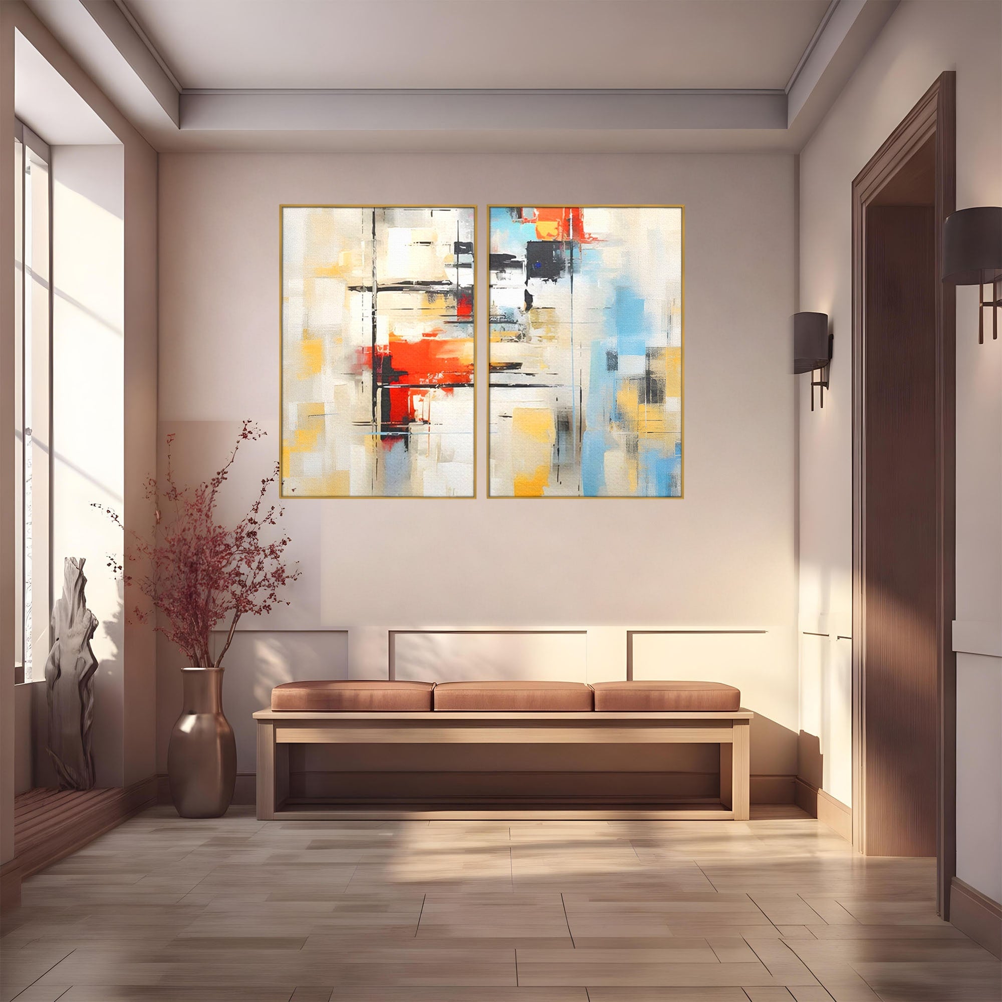 Set 2 Tablouri Canvas Premium LuxCanva® C2-1240, Relaxare, Living Room, Culori Vibrante