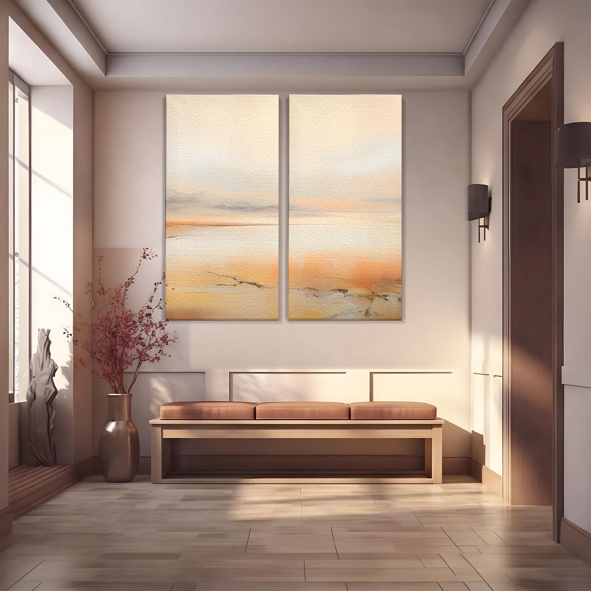 Set 2 Tablouri Canvas Premium LuxCanva® C2-1242, Relaxare, Living Room, Culori Vibrante