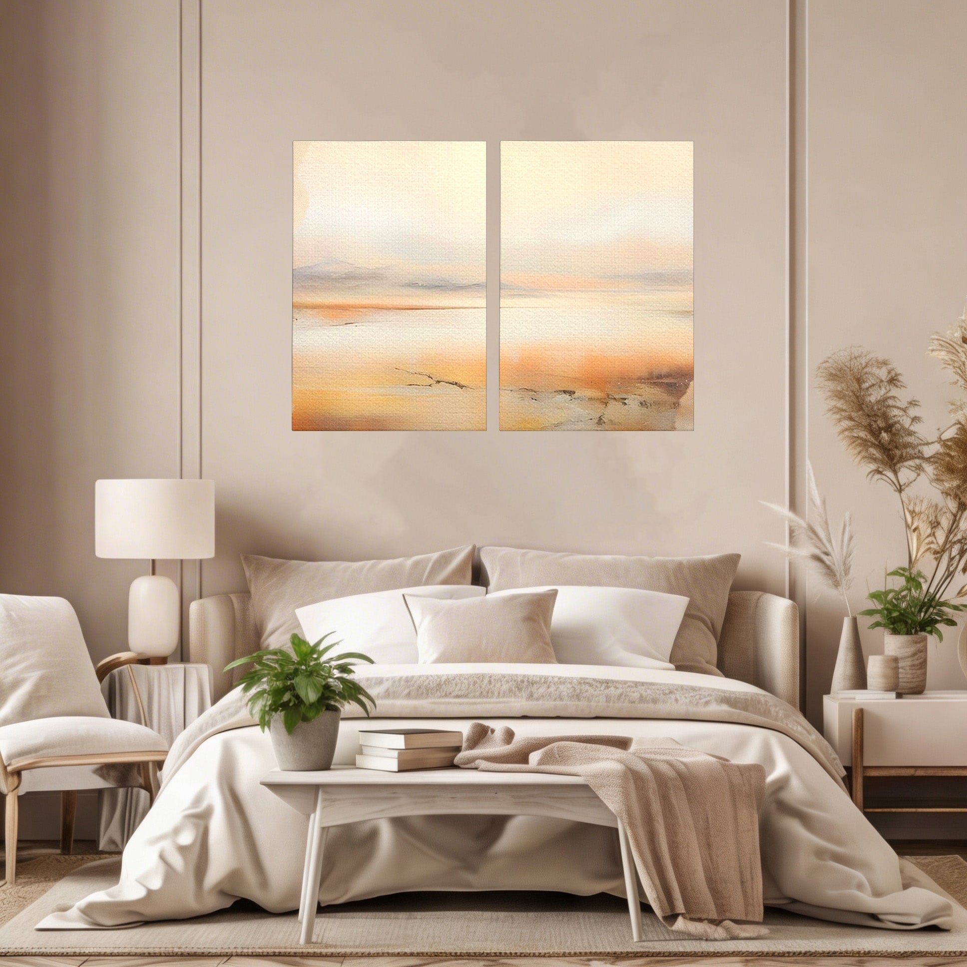 Set 2 Tablouri Canvas Premium LuxCanva® C2-1242, Relaxare, Living Room, Culori Vibrante
