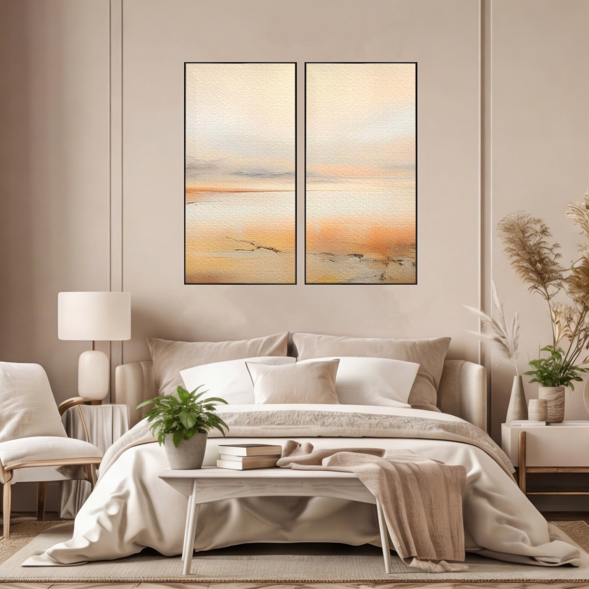 Set 2 Tablouri Canvas Premium LuxCanva® C2-1242, Relaxare, Living Room, Culori Vibrante